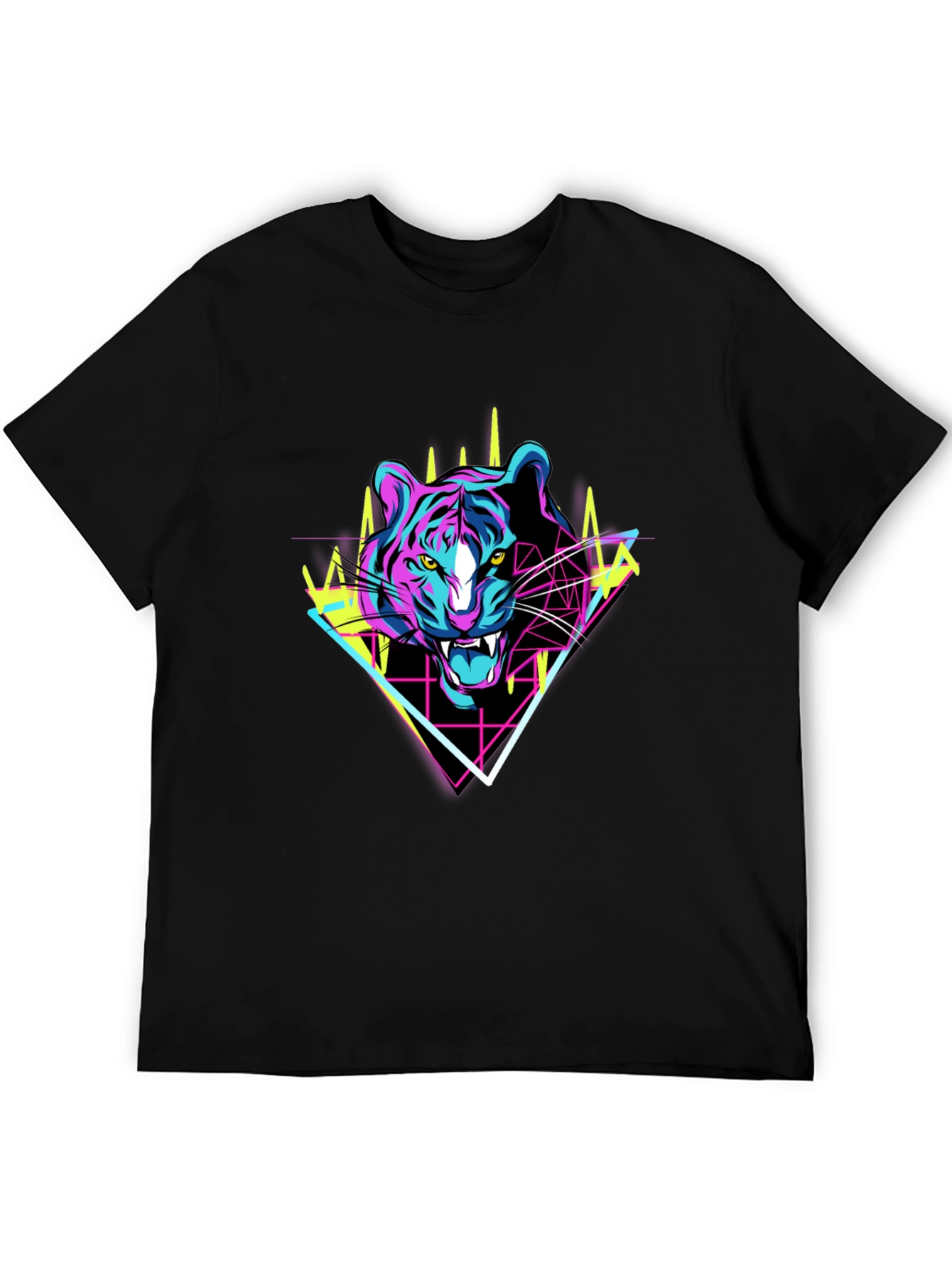 Retro Tiger Graphic Tee - Black