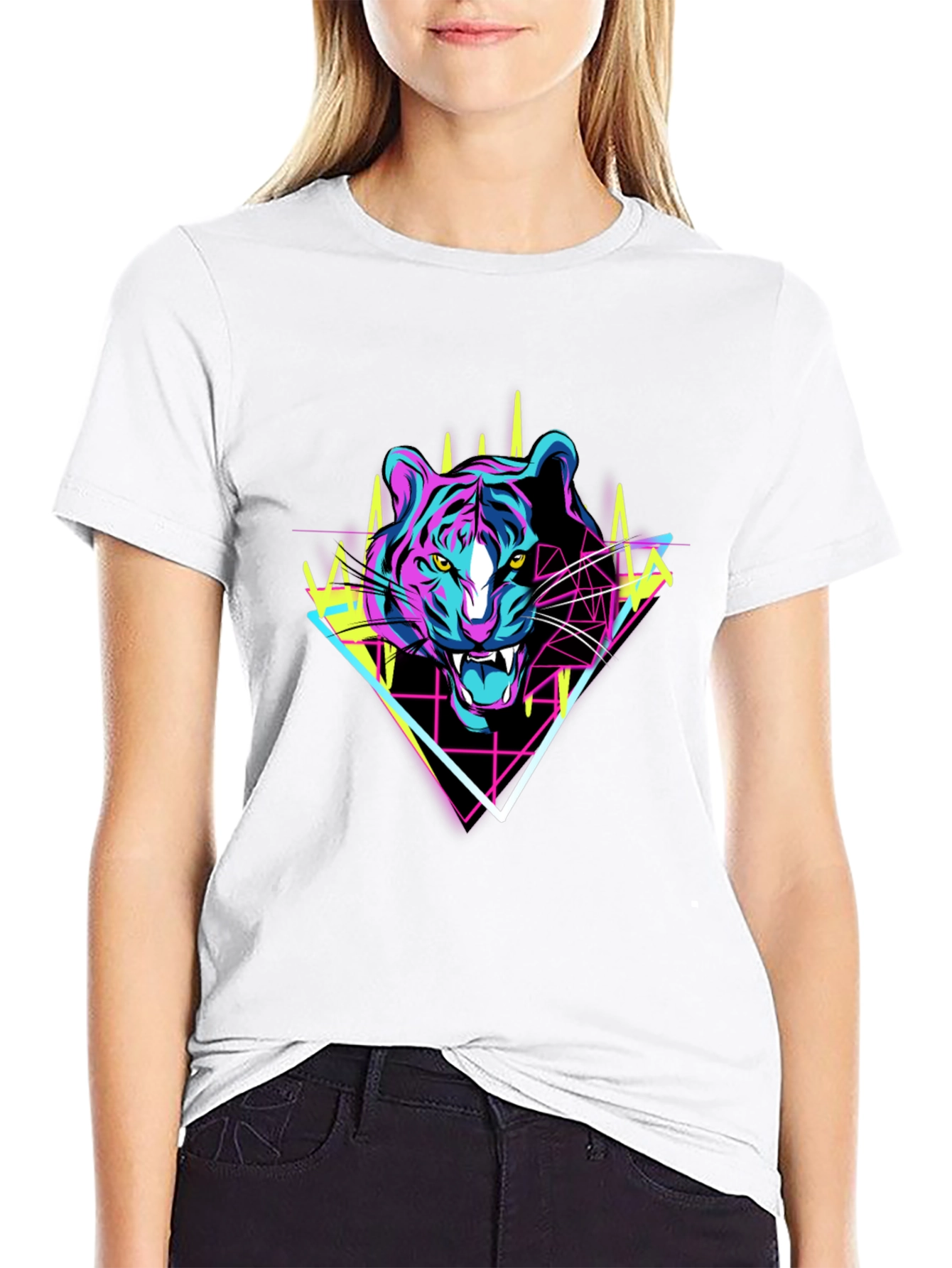 Retro Tiger Graphic Tee - Black