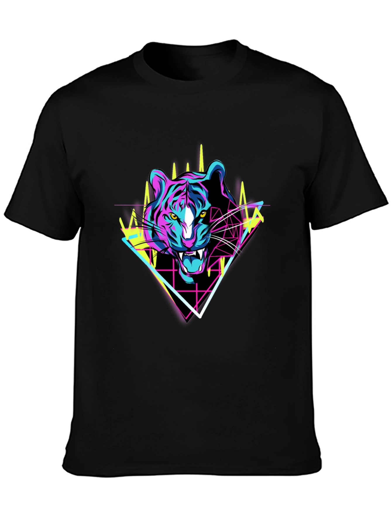 Retro Tiger Graphic Tee - Black