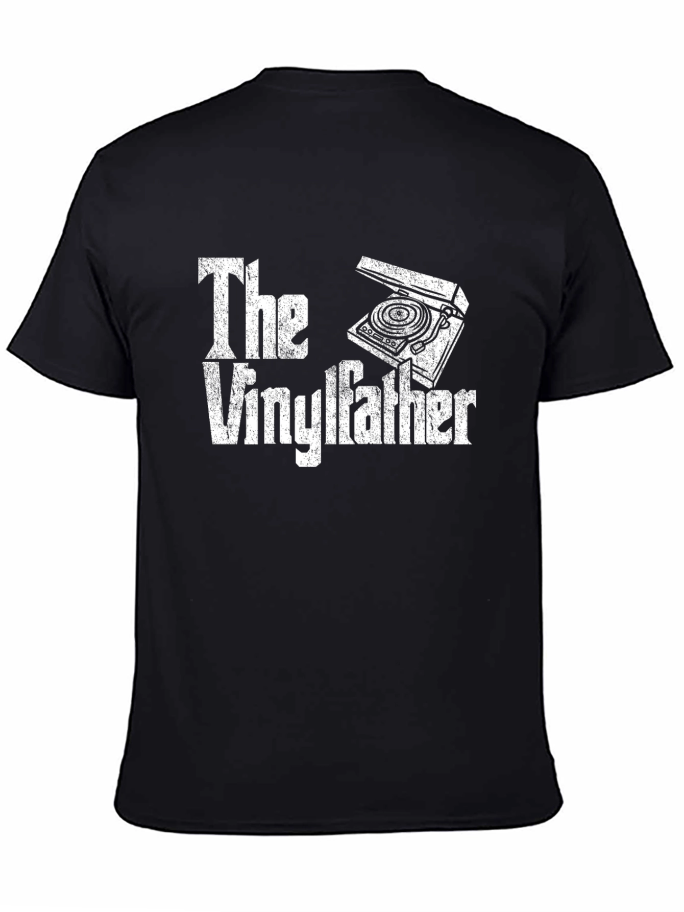 The Vinylfather Graphic Tee - Black Cotton T-Shirt