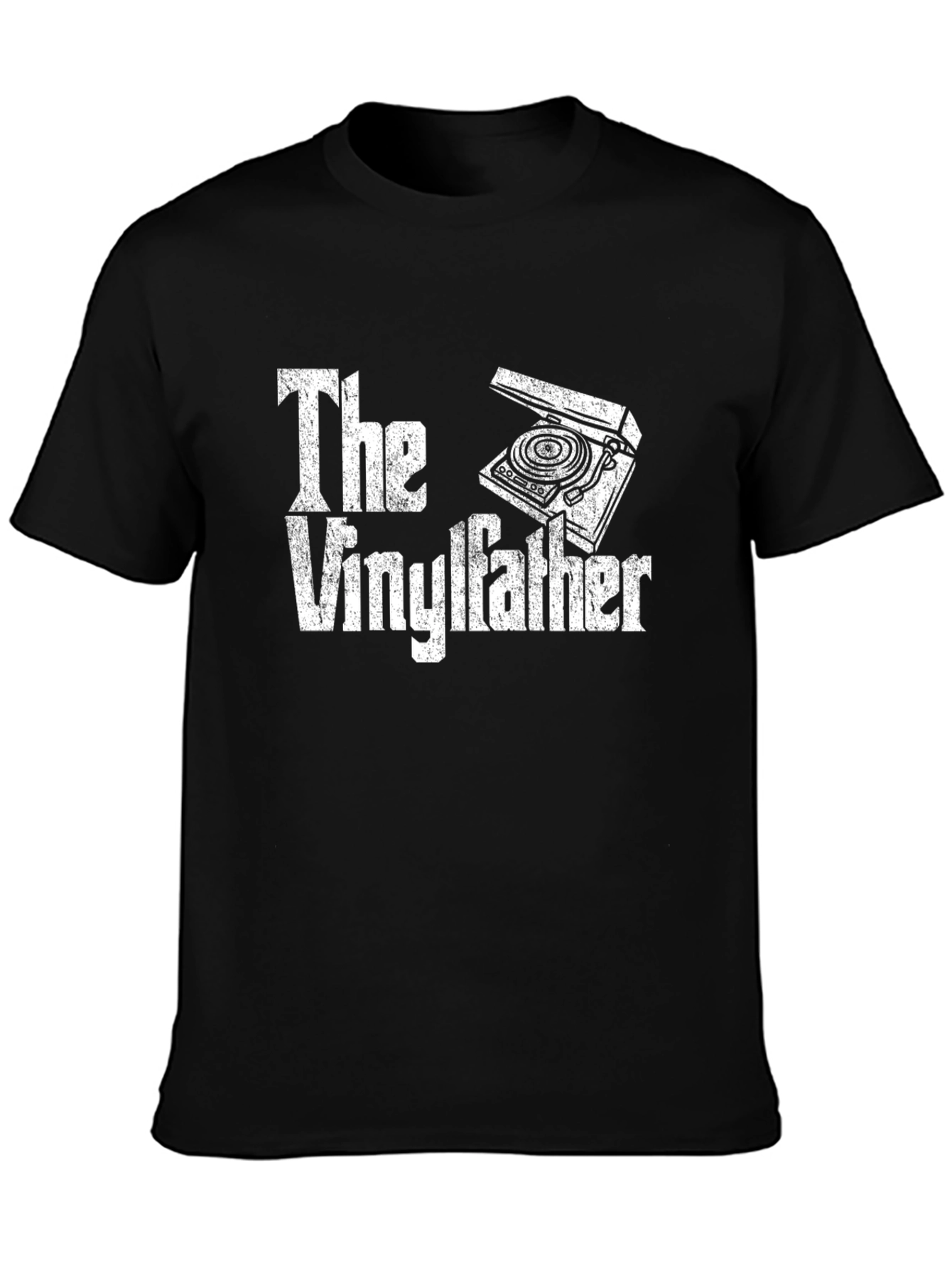 The Vinylfather Graphic Tee - Black Cotton T-Shirt
