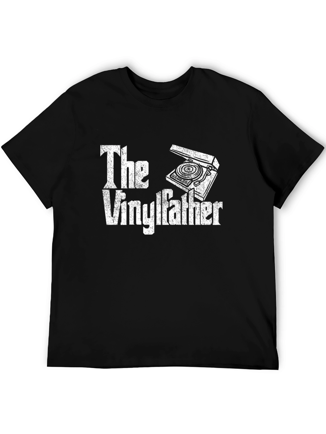 The Vinylfather Graphic Tee - Black Cotton T-Shirt