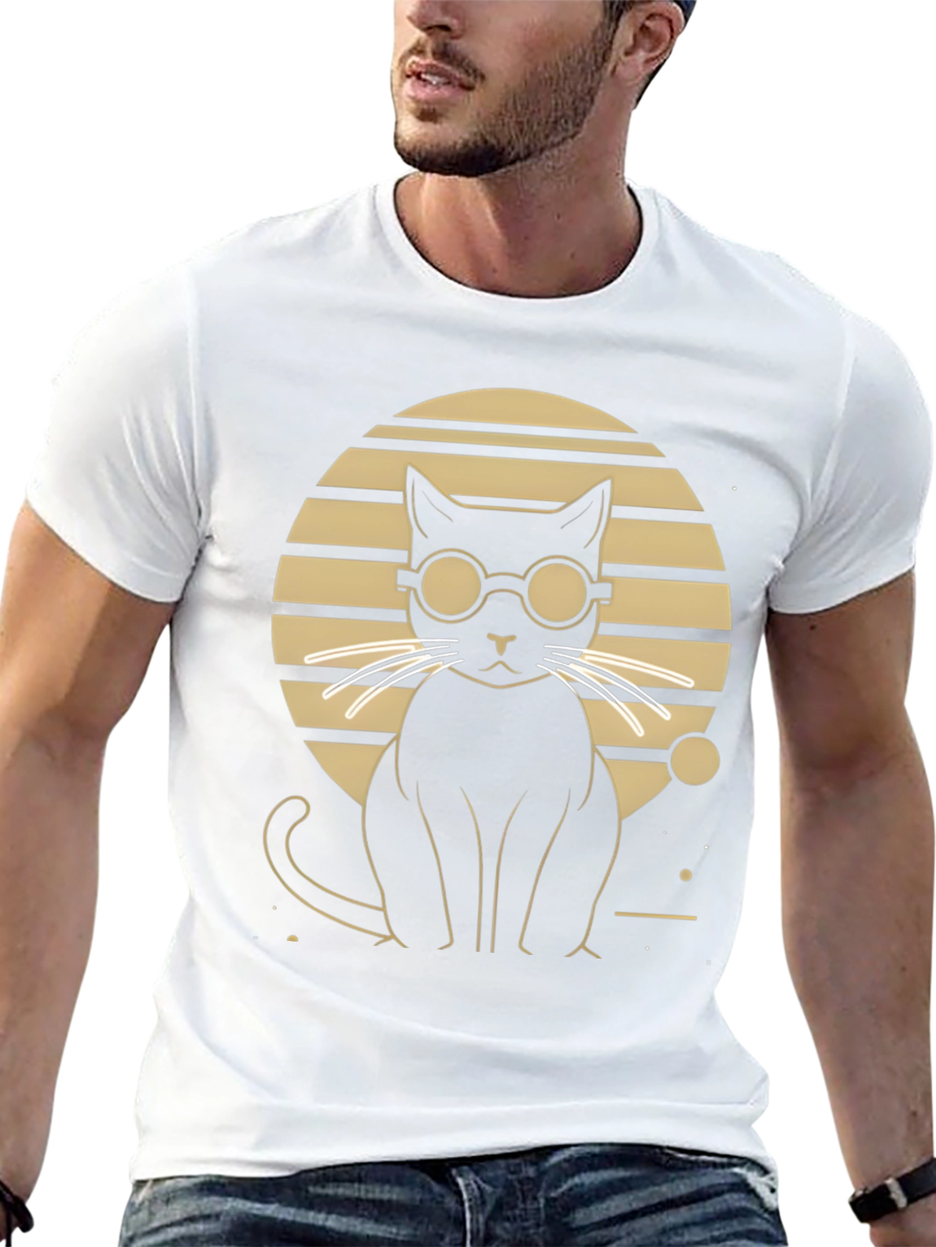 Cool Cat Graphic Tee - Stylish Black T-Shirt