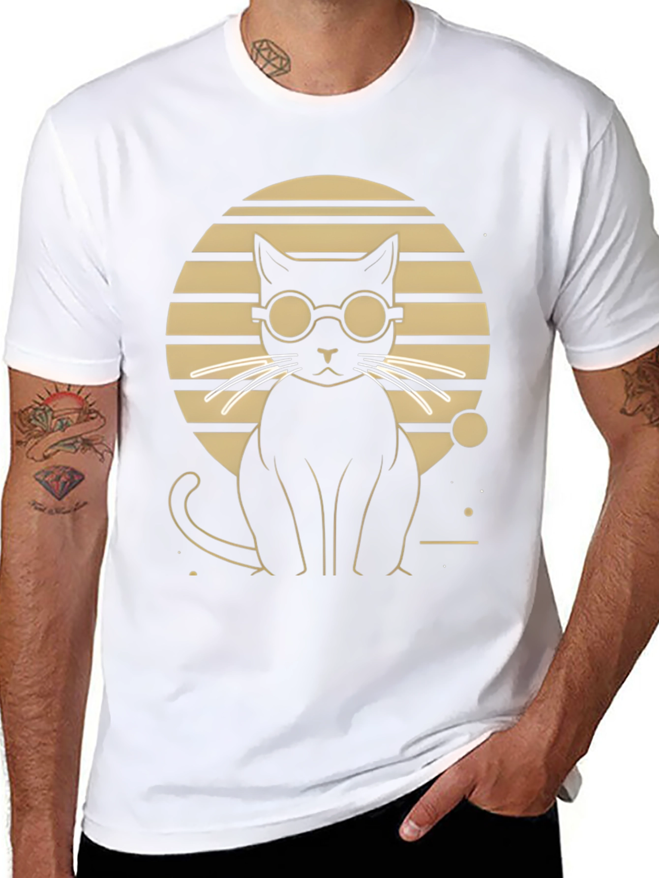 Cool Cat Graphic Tee - Stylish Black T-Shirt