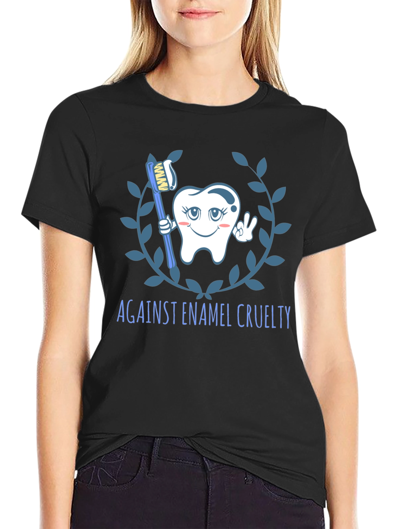 Against Enamel Cruelty T-Shirt - Black
