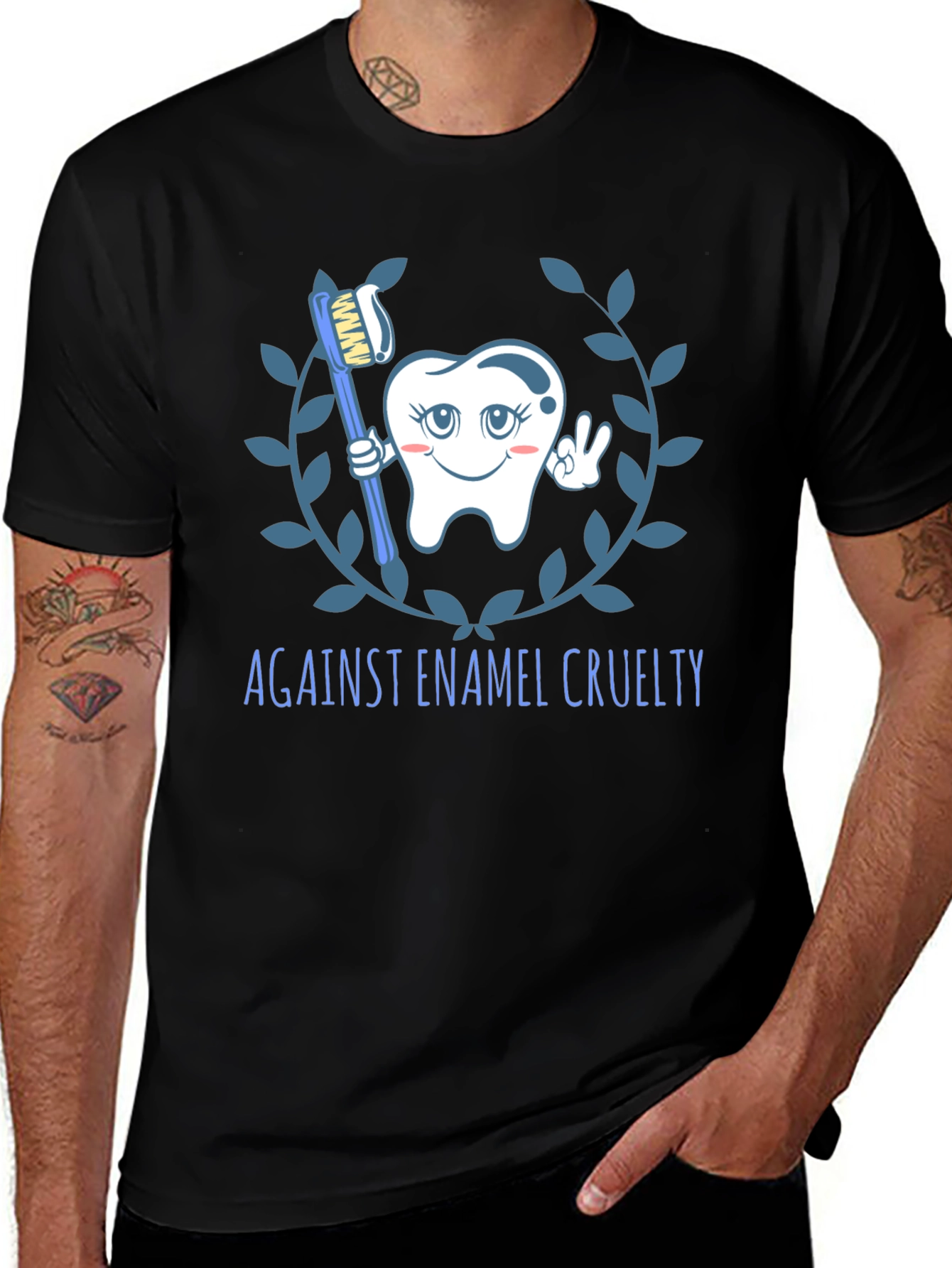 Against Enamel Cruelty T-Shirt - Black