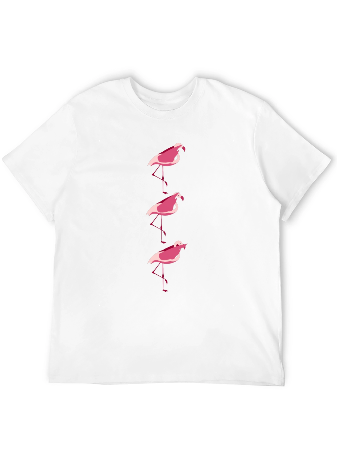 Pink Flamingo Graphic Tee - Black Cotton Casual Shirt
