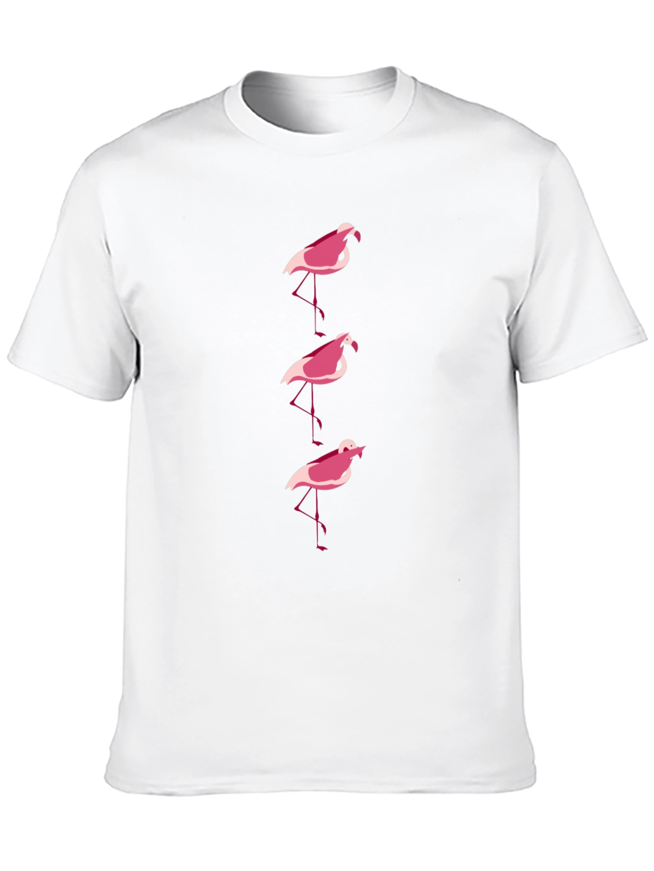 Pink Flamingo Graphic Tee - Black Cotton Casual Shirt