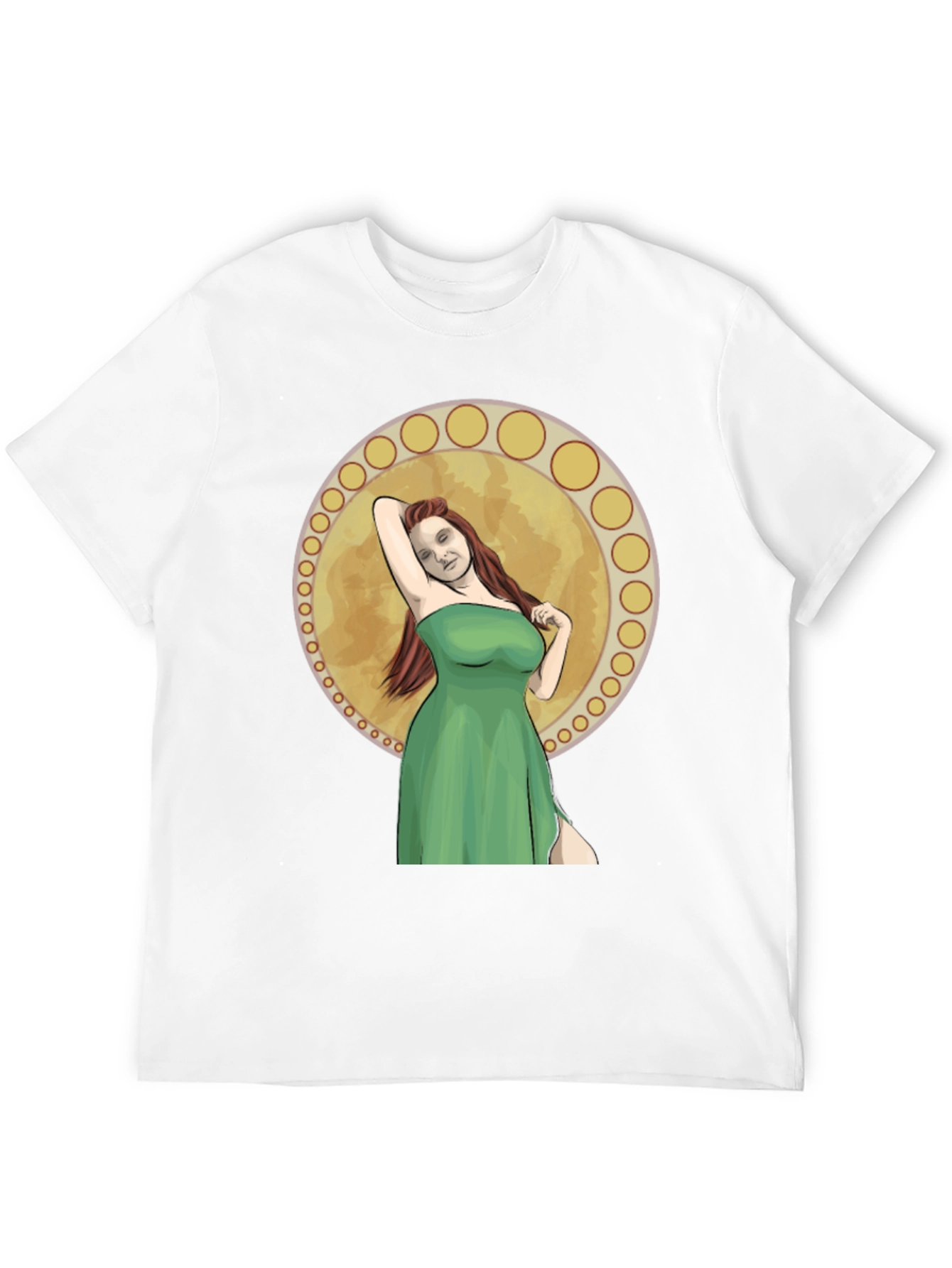 Woman in Green Dress Graphic T-Shirt