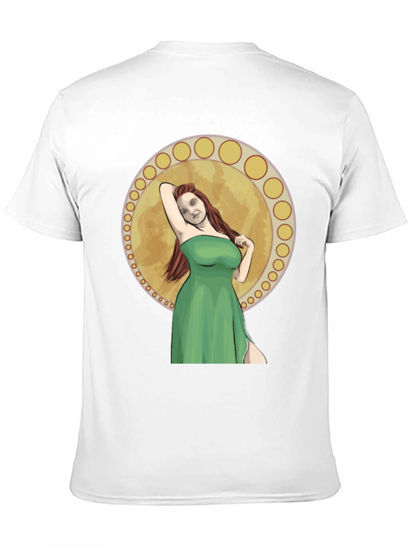 Woman in Green Dress Graphic T-Shirt