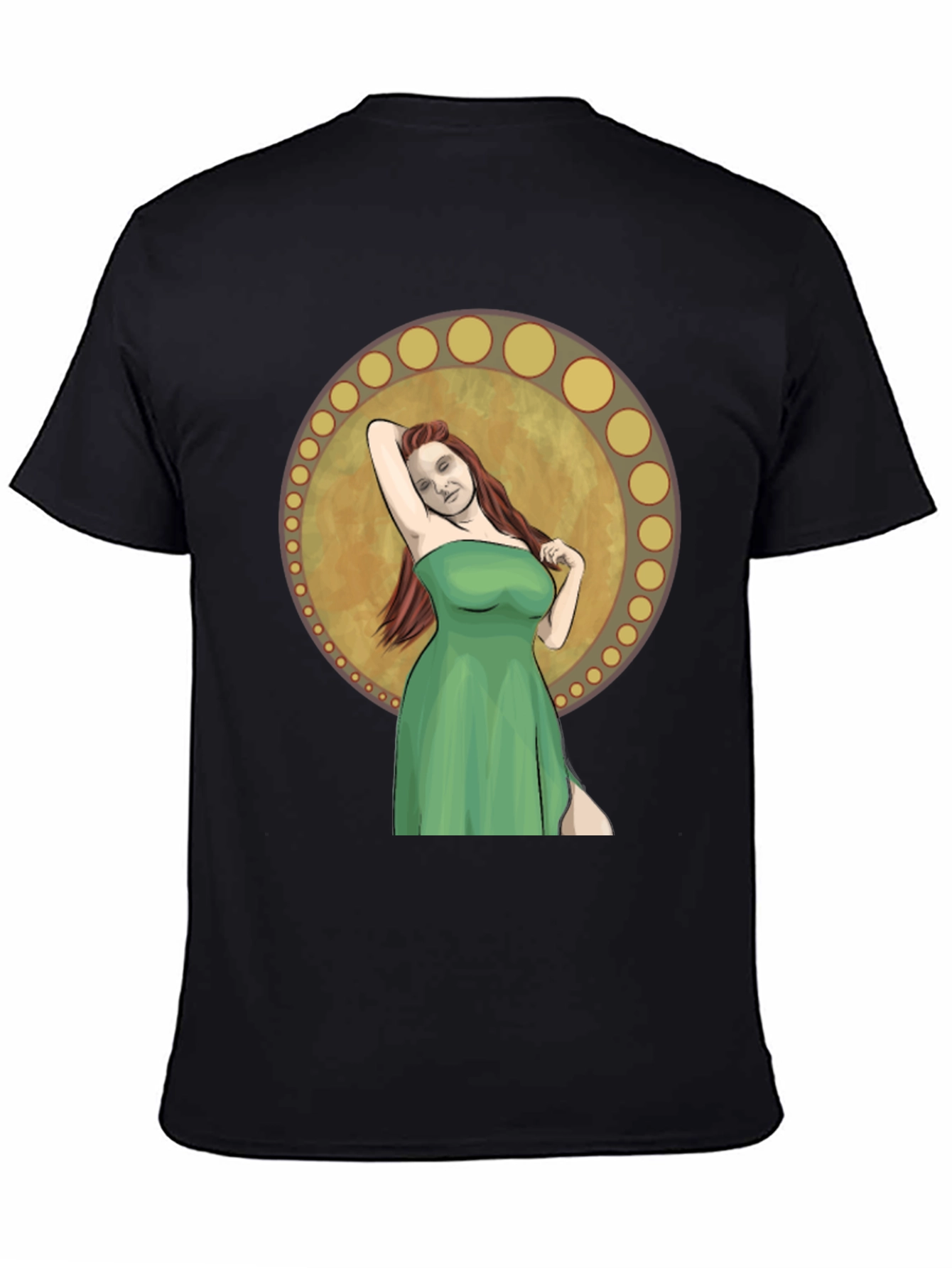 Woman in Green Dress Graphic T-Shirt