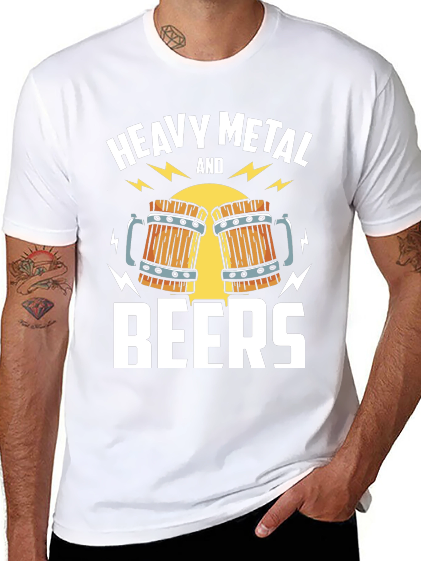 Heavy Metal and Beers Graphic T-Shirt