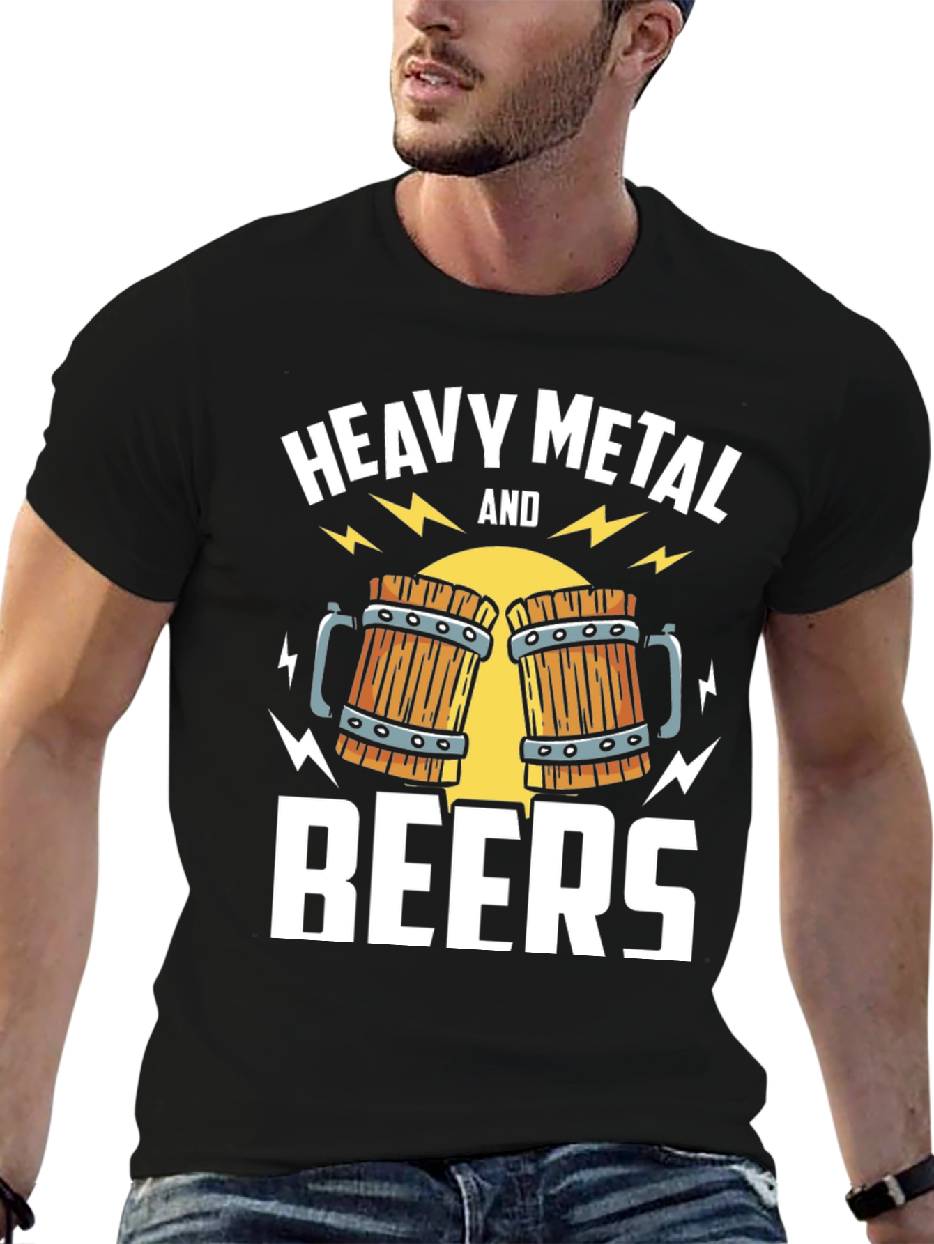 Heavy Metal and Beers Graphic T-Shirt