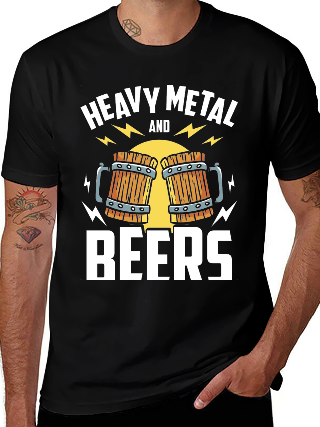 Heavy Metal and Beers Graphic T-Shirt
