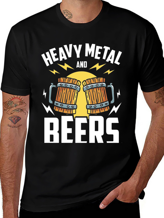 Heavy Metal and Beers Graphic T-Shirt