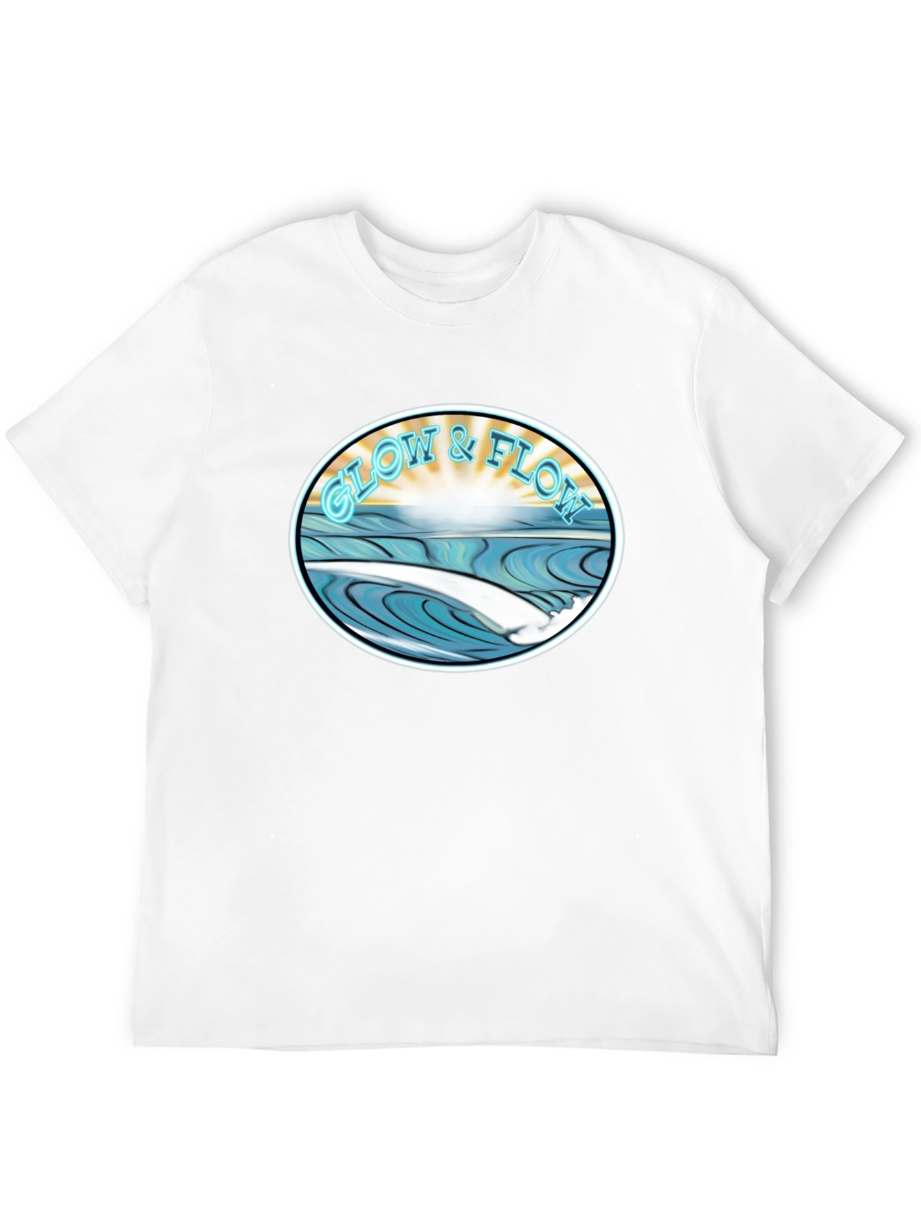 Glow & Flow Graphic T-Shirt - Black Cotton Tee