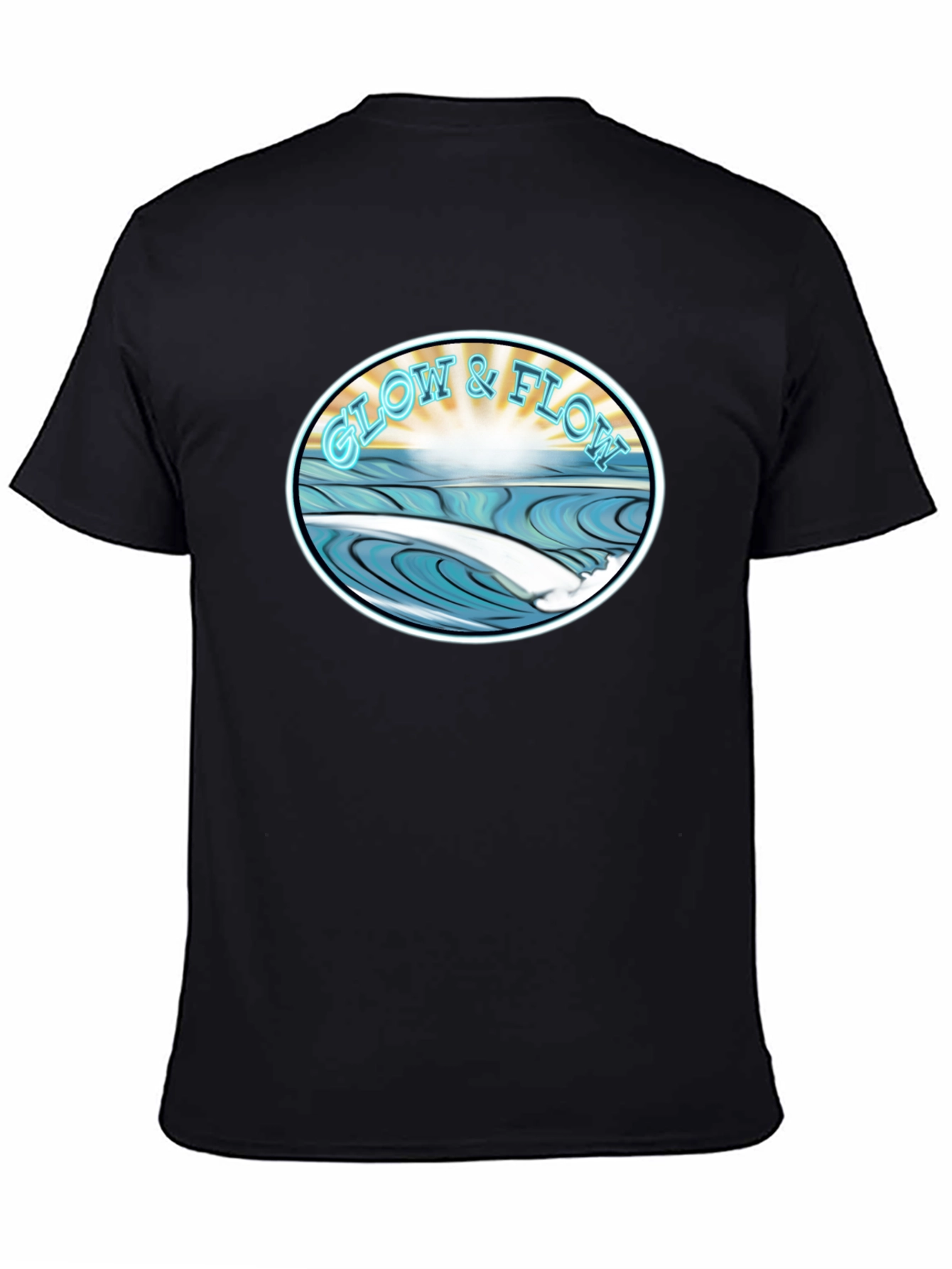 Glow & Flow Graphic T-Shirt - Black Cotton Tee