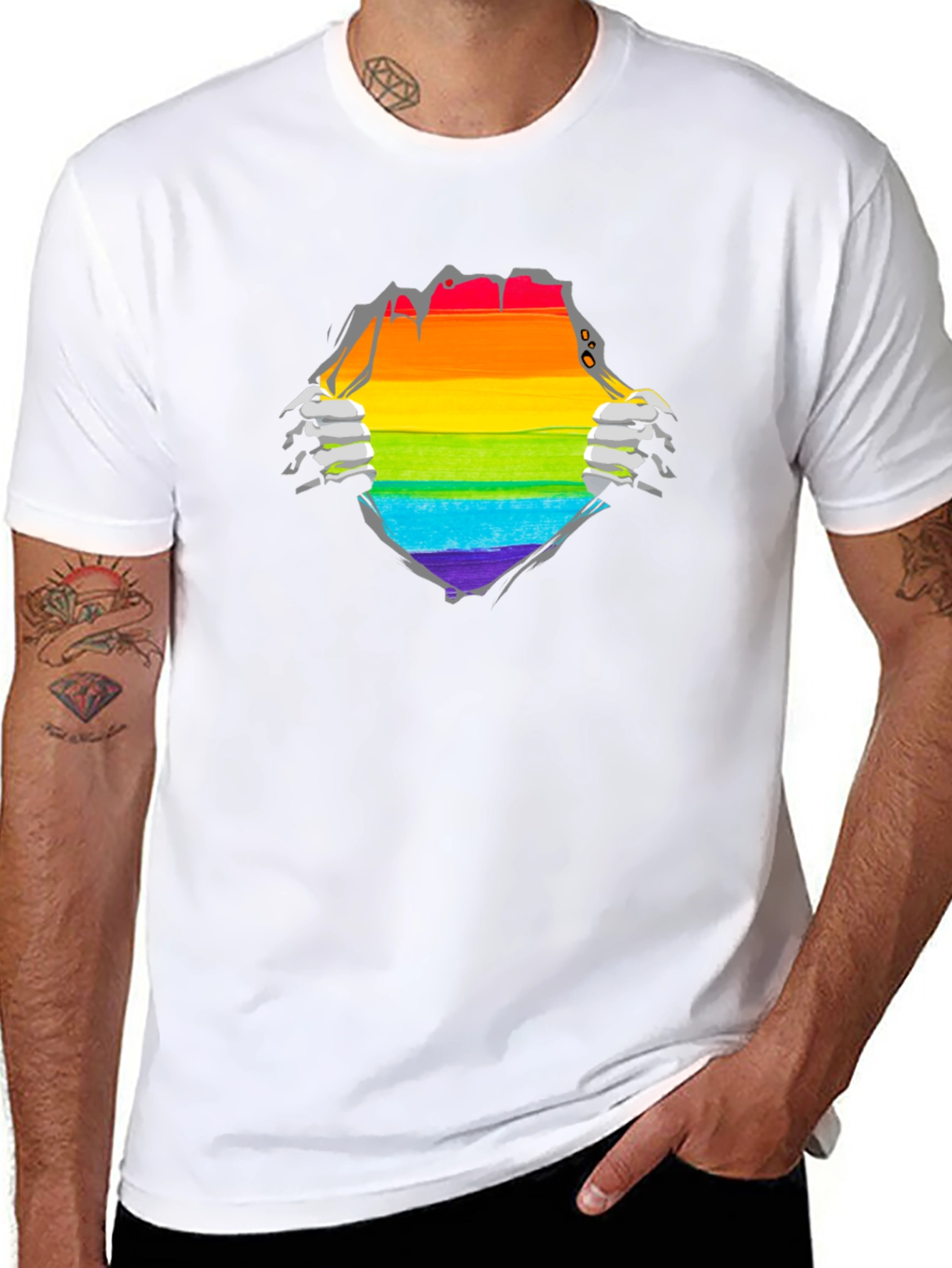 Pride Rainbow Ripped T-Shirt