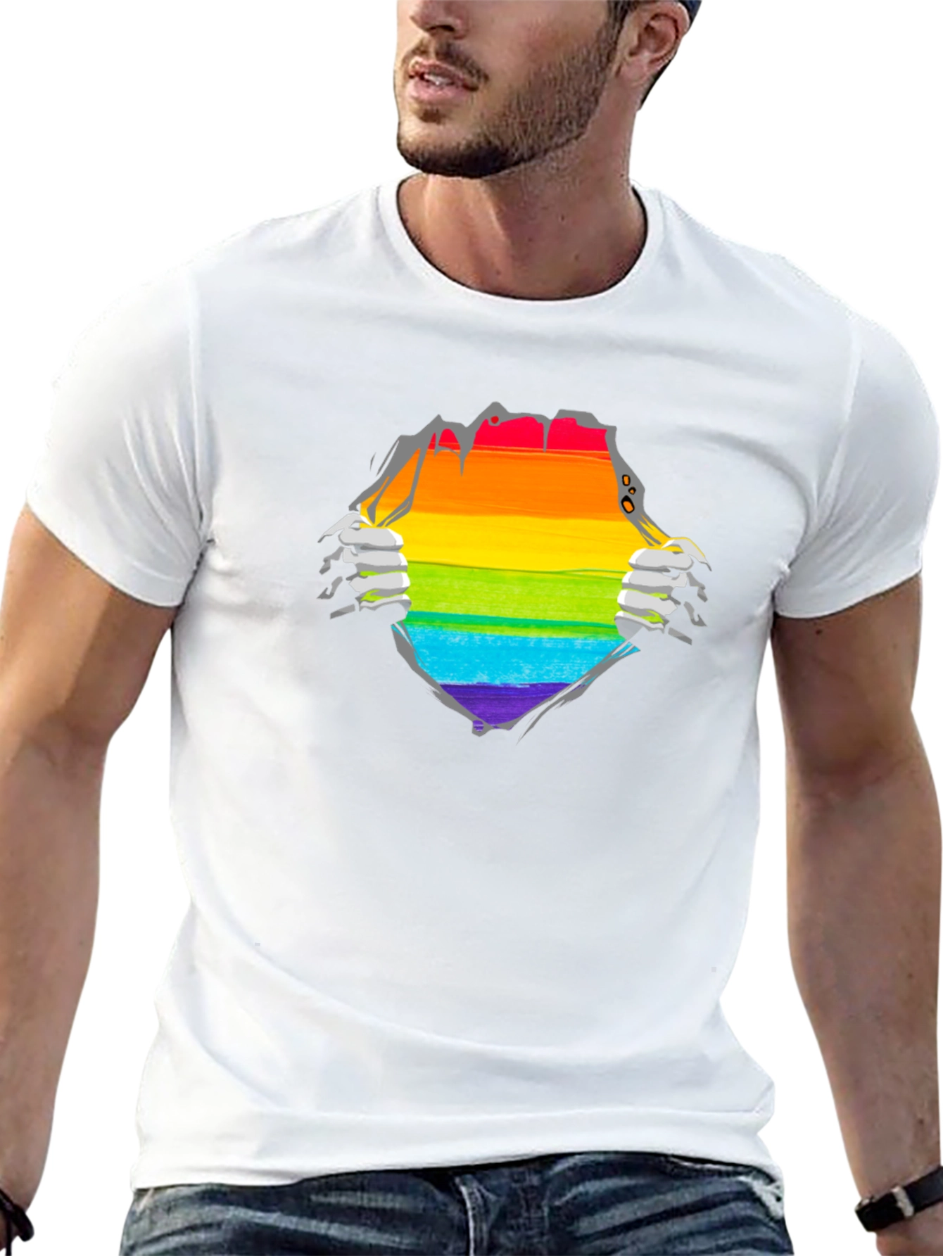 Pride Rainbow Ripped T-Shirt