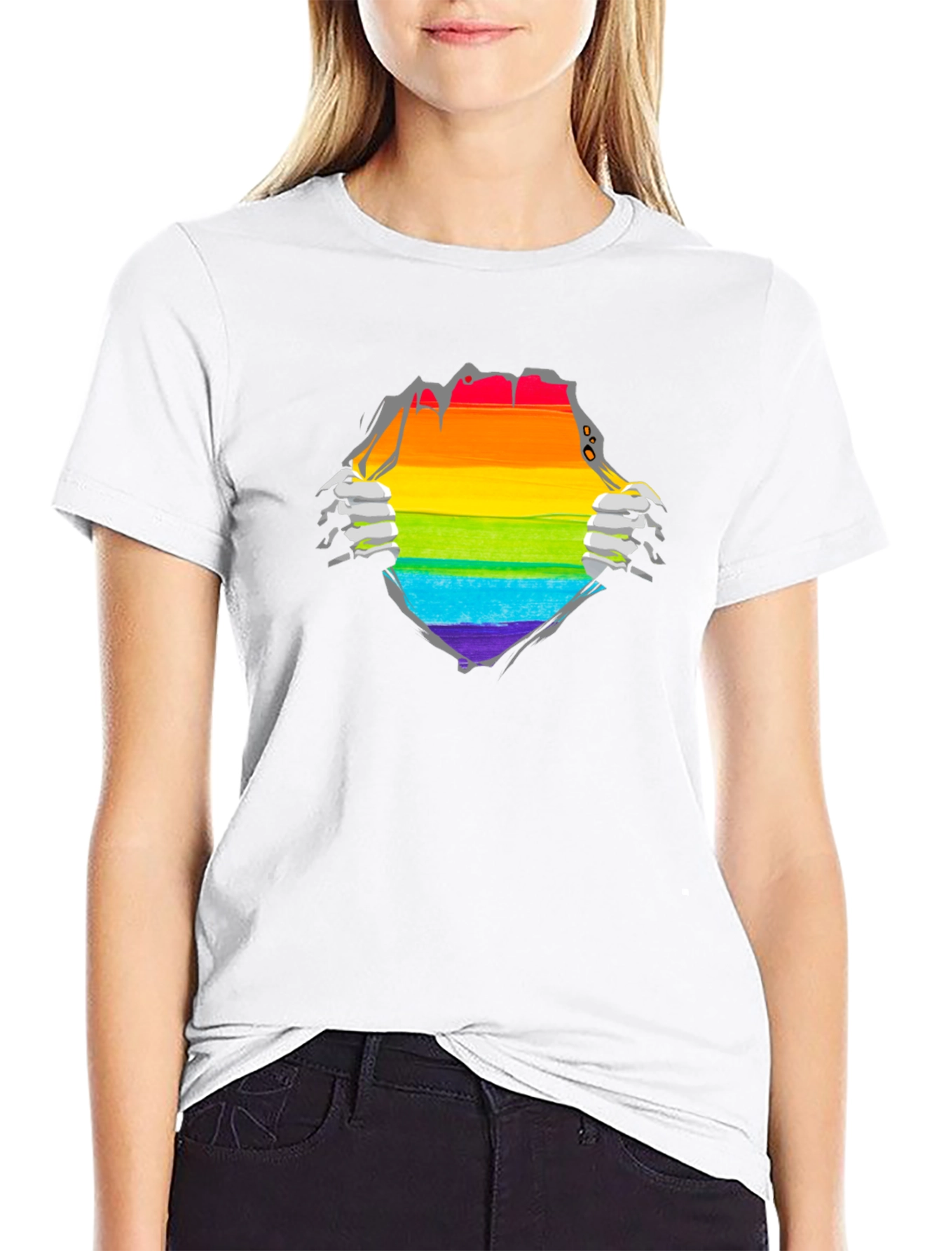 Pride Rainbow Ripped T-Shirt
