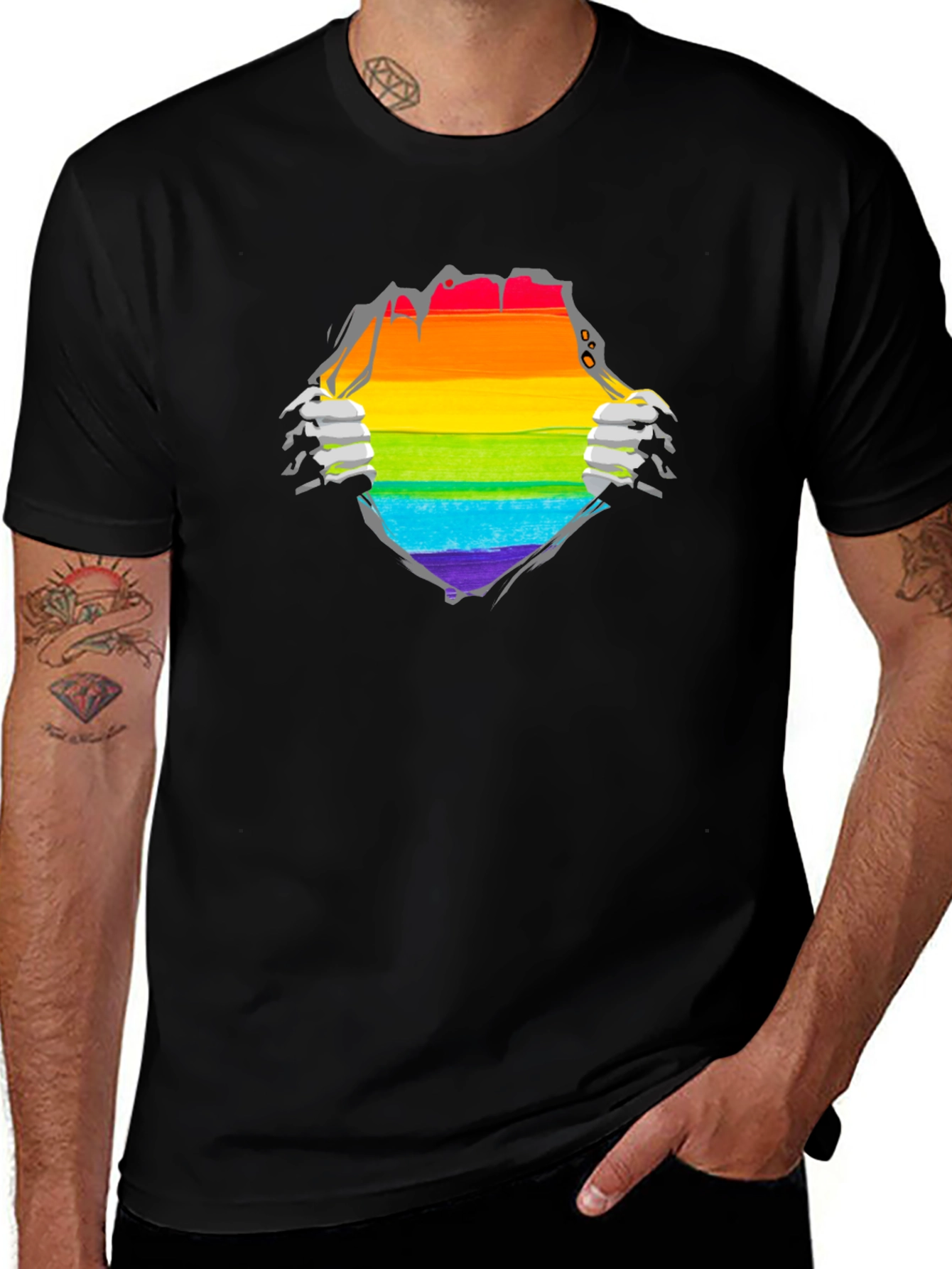 Pride Rainbow Ripped T-Shirt