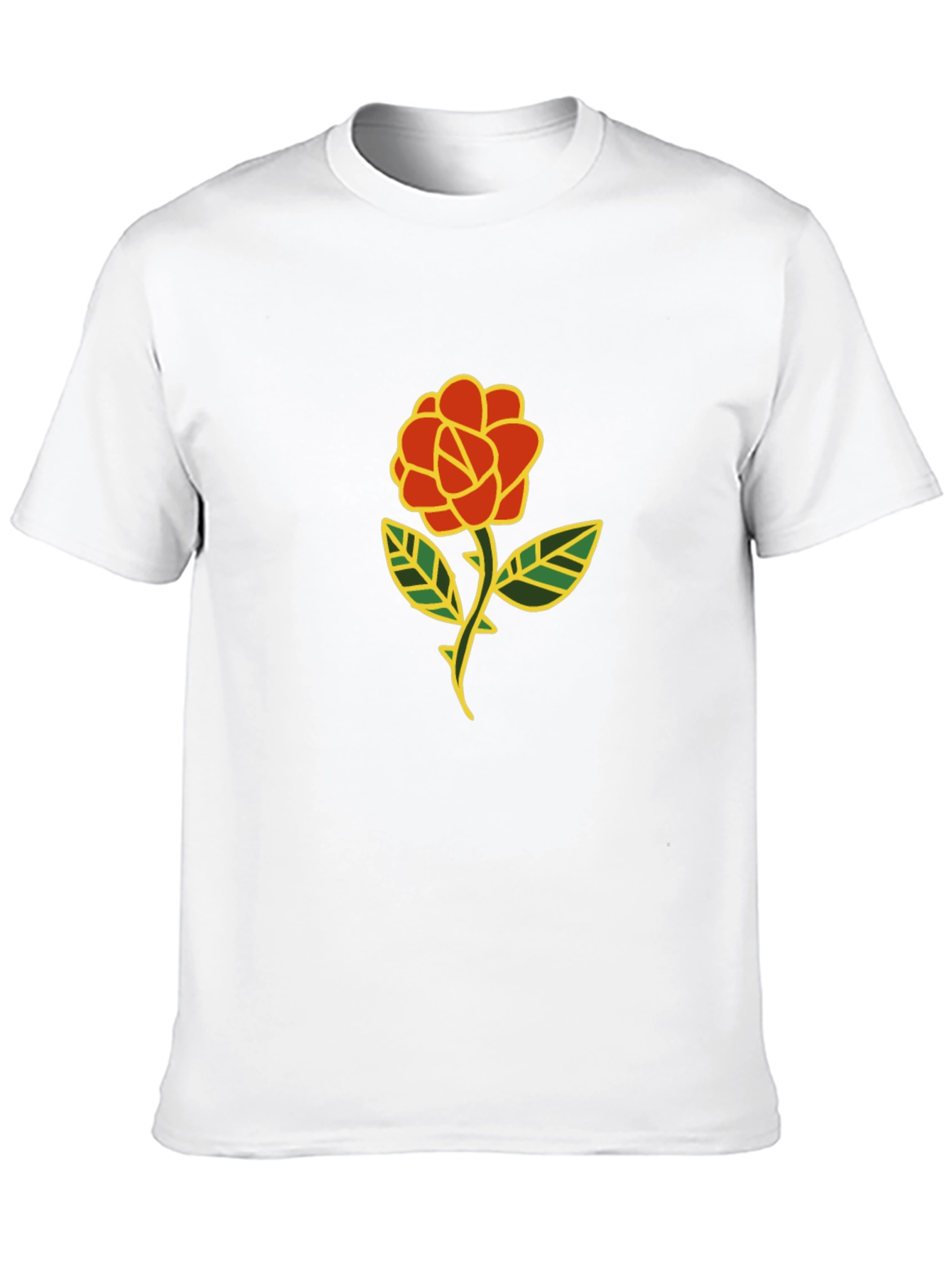 Black T-Shirt with Rose Graphic