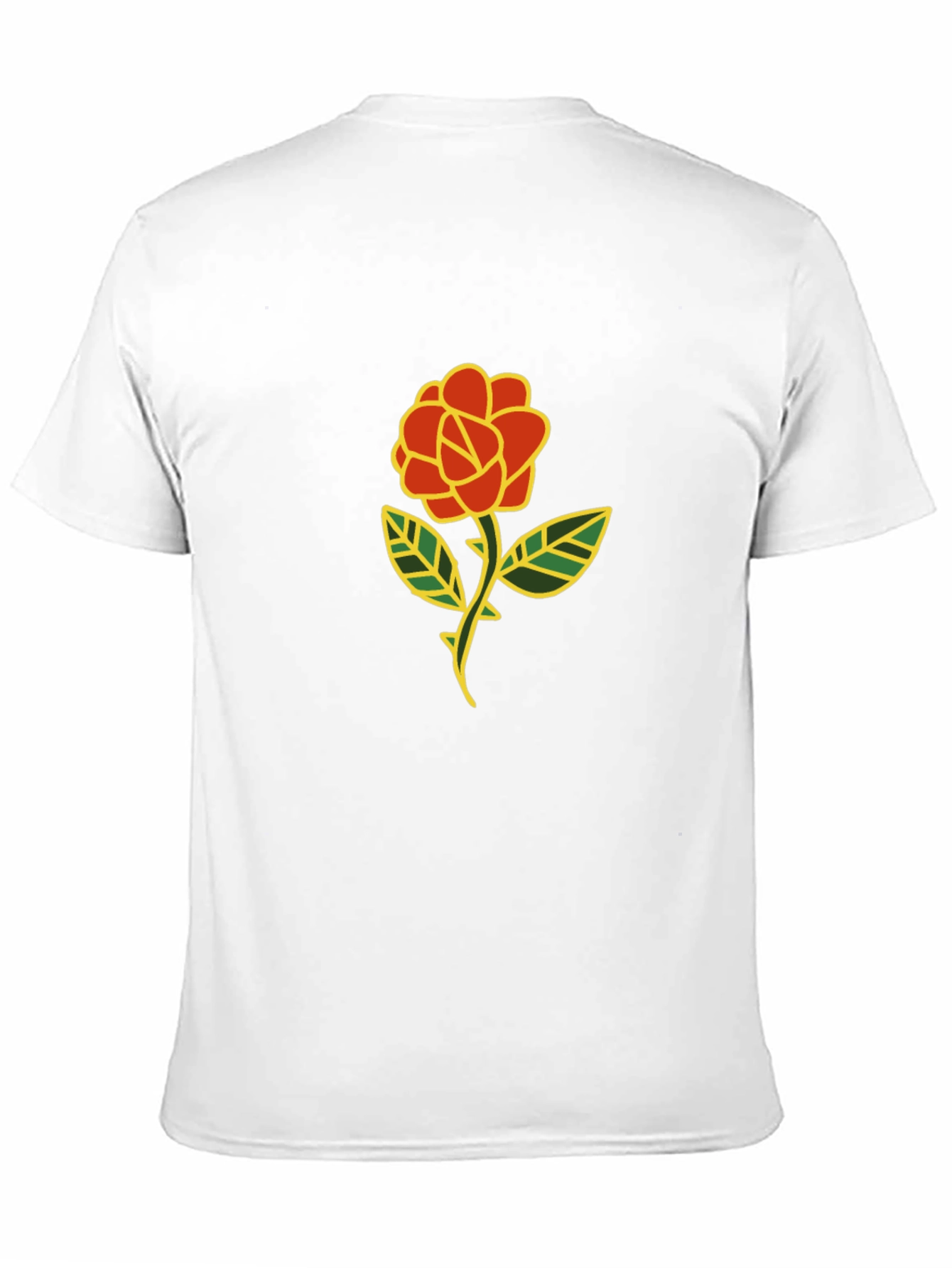 Black T-Shirt with Rose Graphic