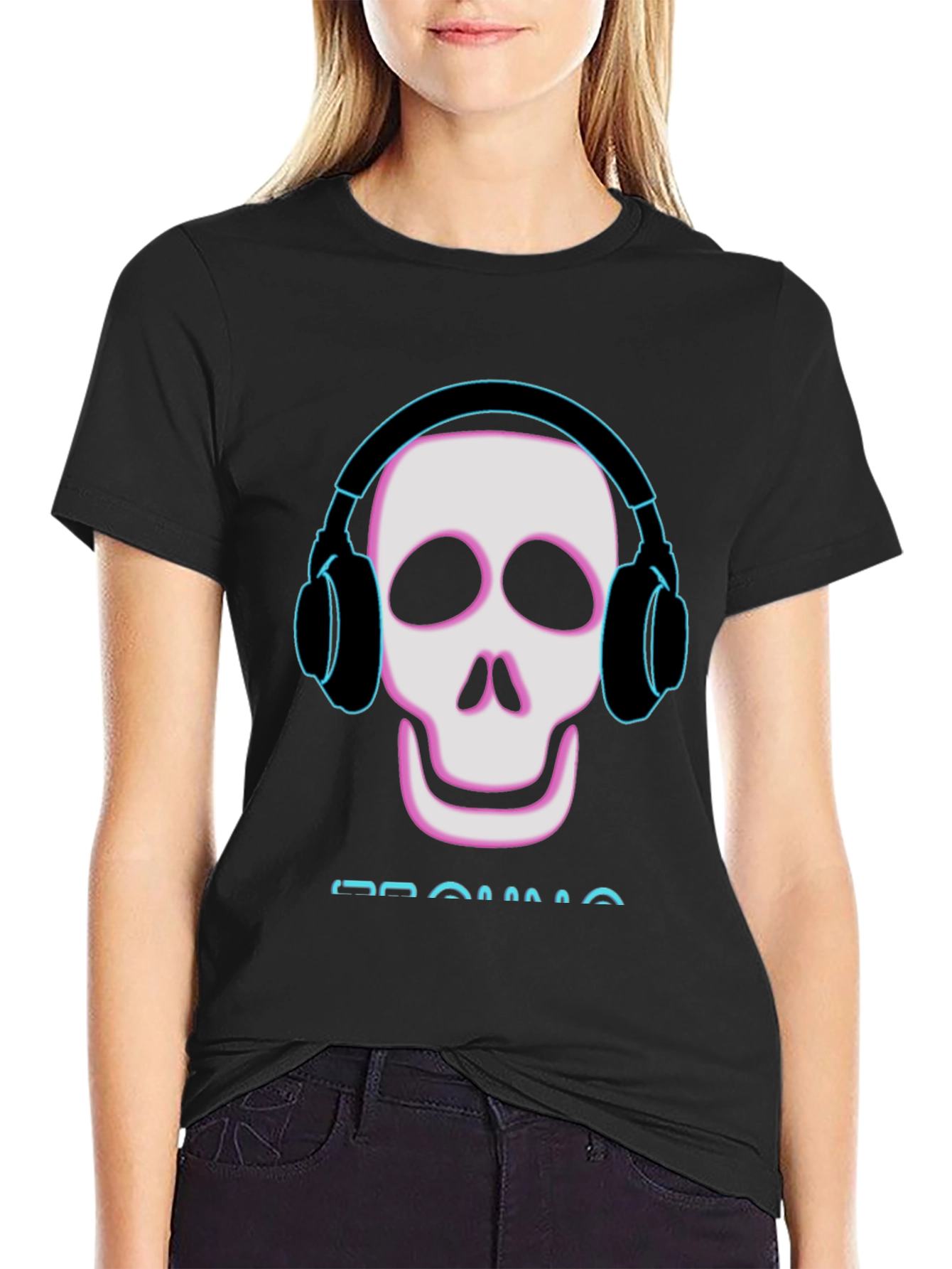 Skull Headphone Graphic Tee - Mens Black T-Shirt