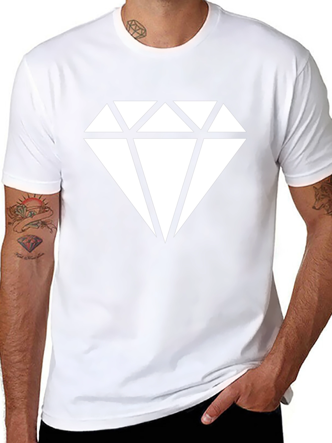 Diamond Graphic Black T-Shirt - Stylish Casual Wear