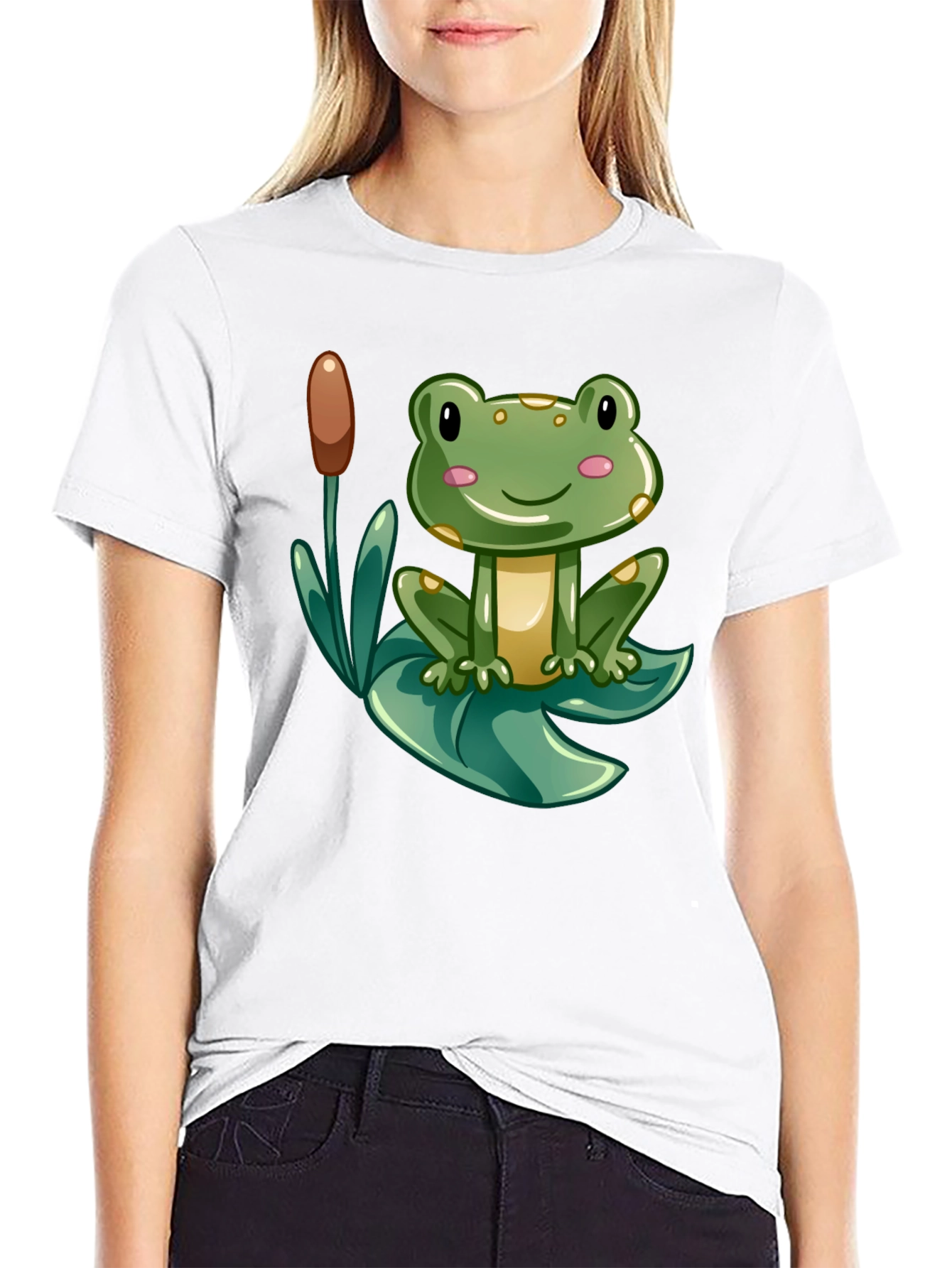 Cute Frog Graphic Tee - Mens Black T-Shirt