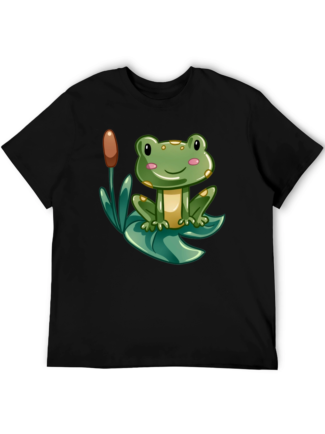 Cute Frog Graphic Tee - Mens Black T-Shirt