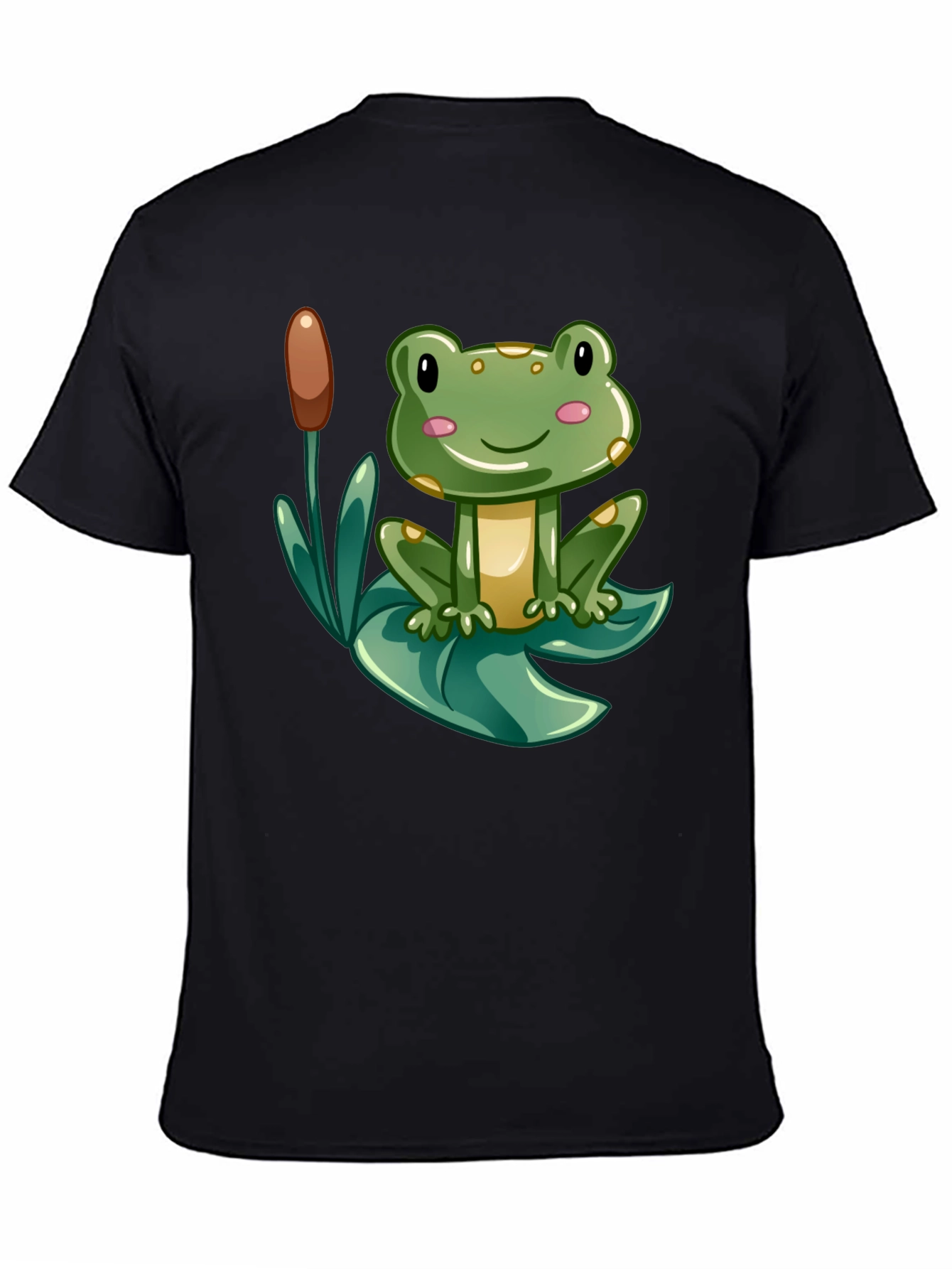 Cute Frog Graphic Tee - Mens Black T-Shirt