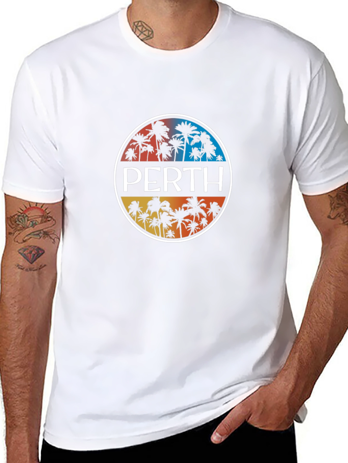 Perth Palm Tree Graphic Tee - Black