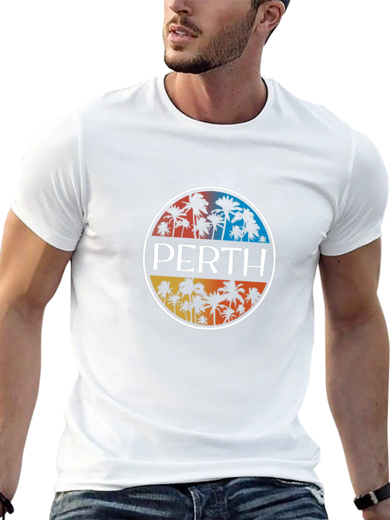 Perth Palm Tree Graphic Tee - Black