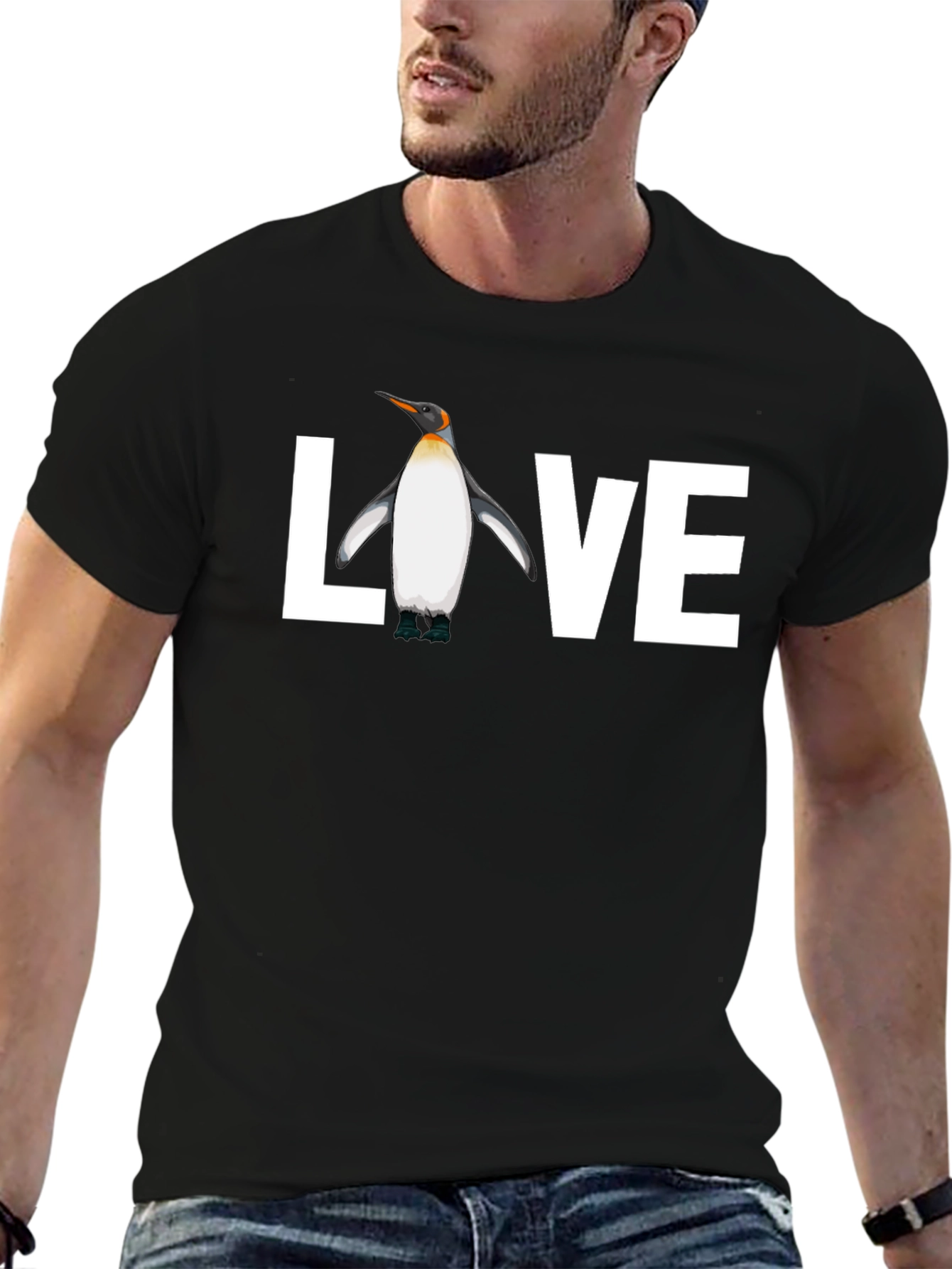 Penguin Love Graphic Tee - Black