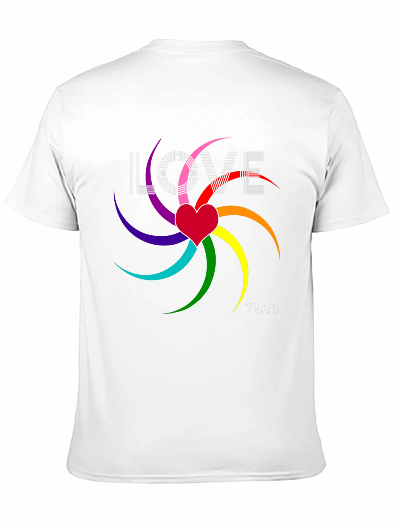 Love & Pride T-Shirt - Rainbow Heart Graphic Tee