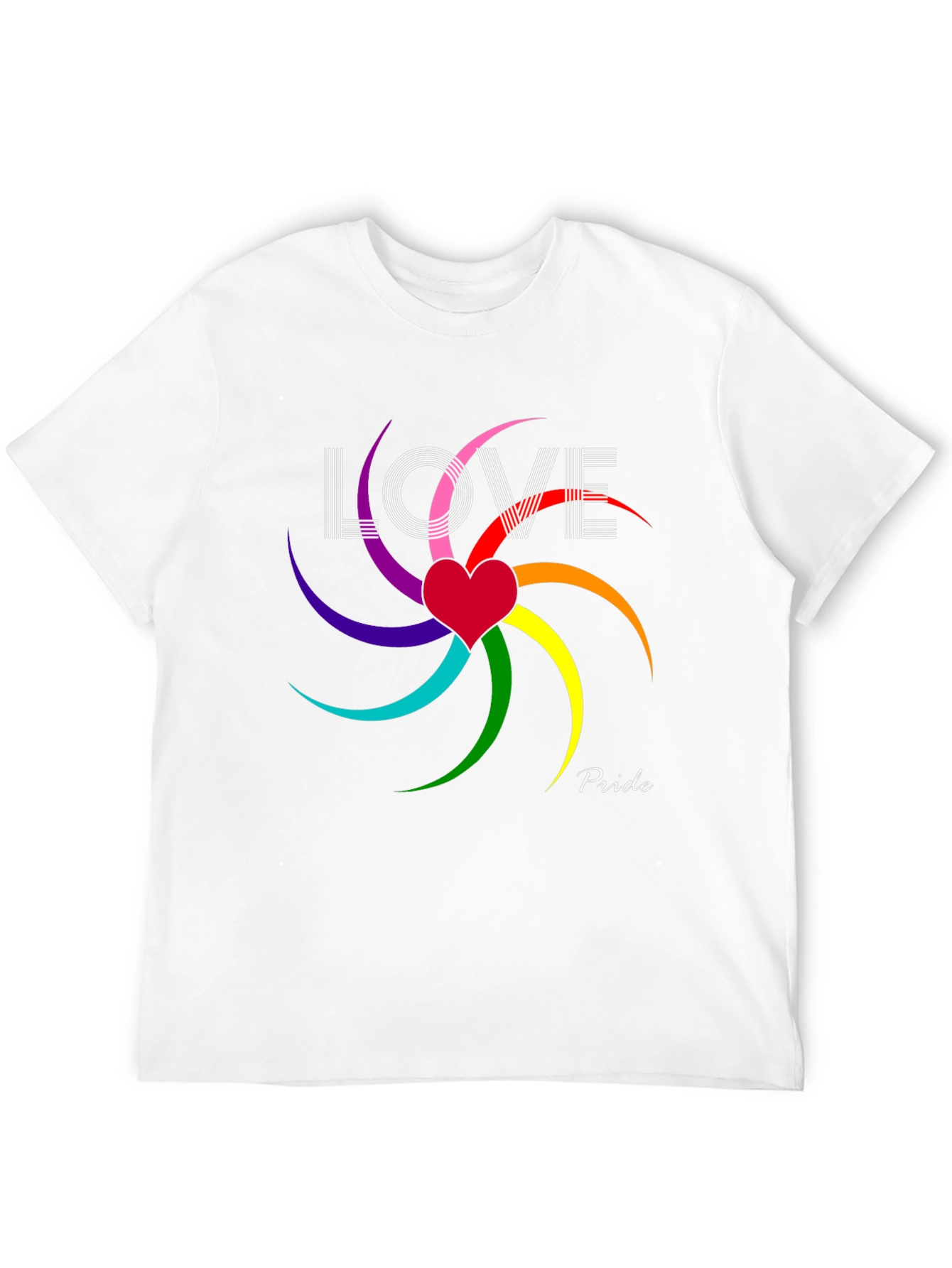 Love & Pride T-Shirt - Rainbow Heart Graphic Tee