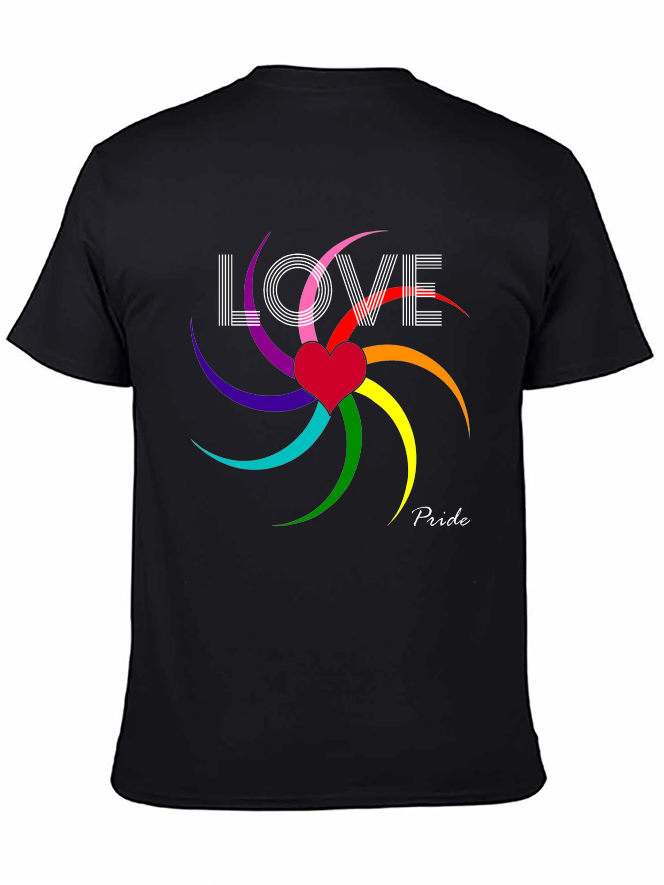Love & Pride T-Shirt - Rainbow Heart Graphic Tee