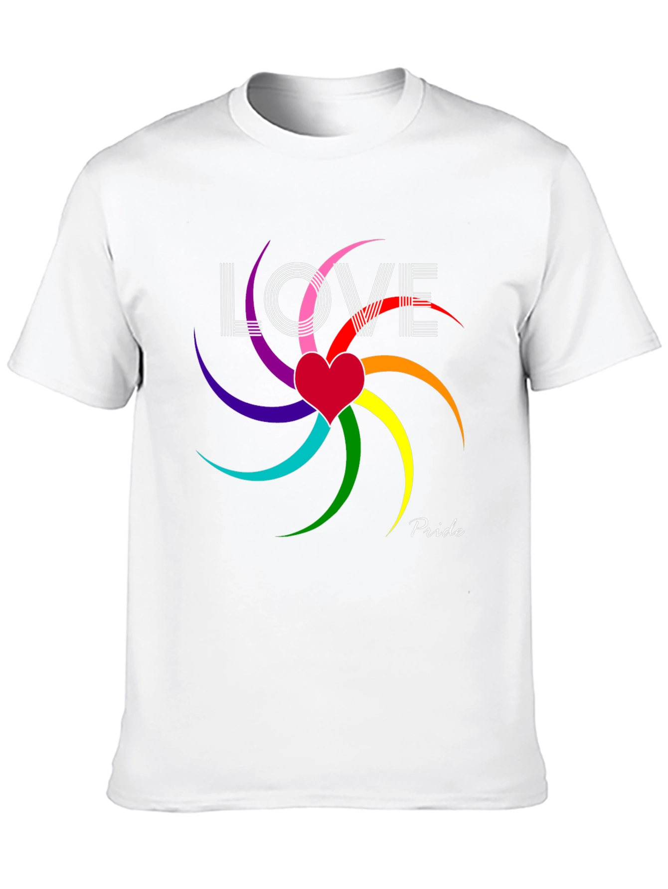 Love & Pride T-Shirt - Rainbow Heart Graphic Tee