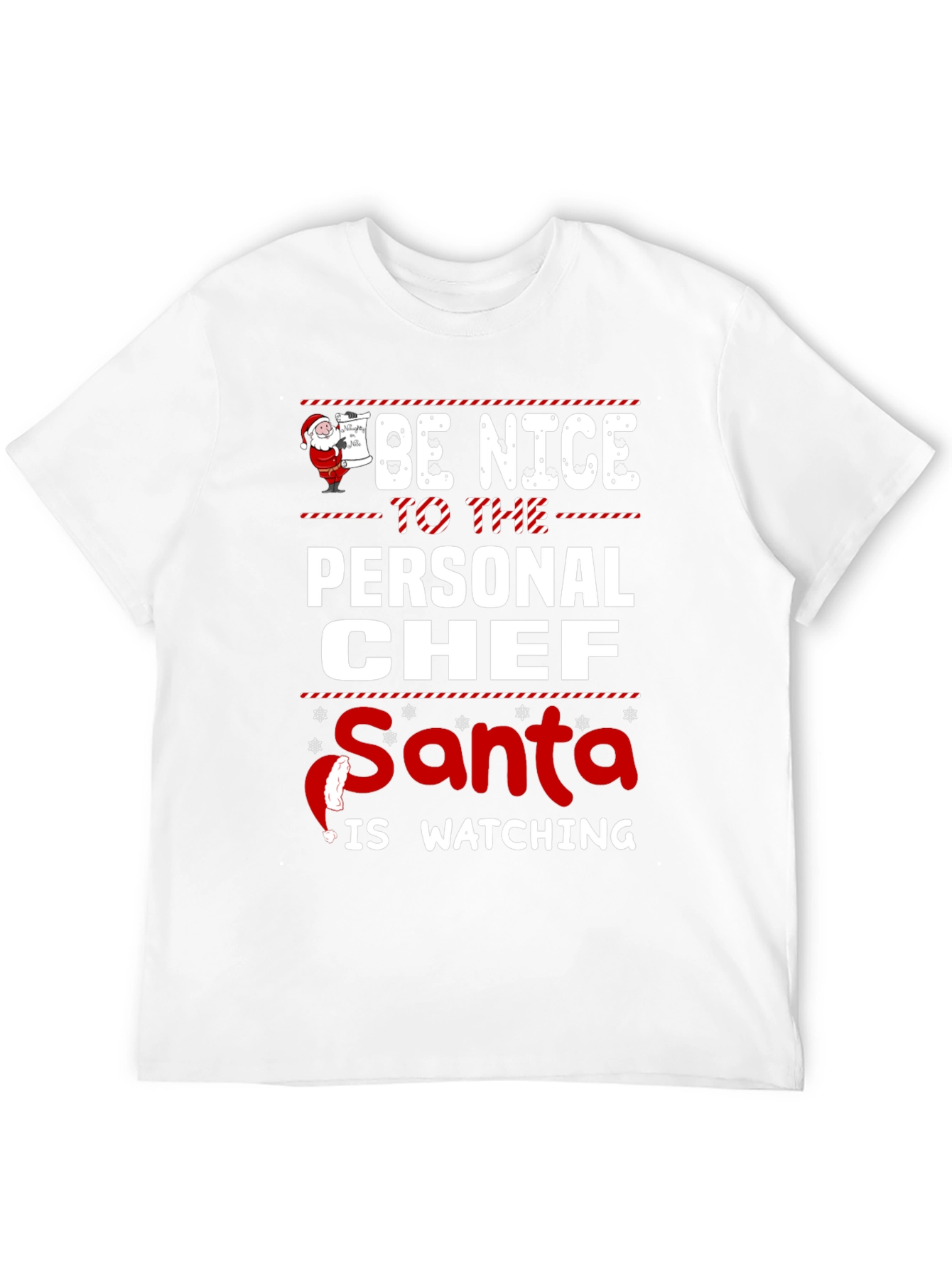 Funny Personal Chef Santa Watching Christmas T-Shirt