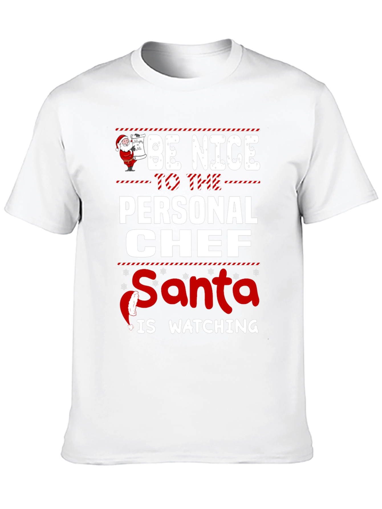 Funny Personal Chef Santa Watching Christmas T-Shirt