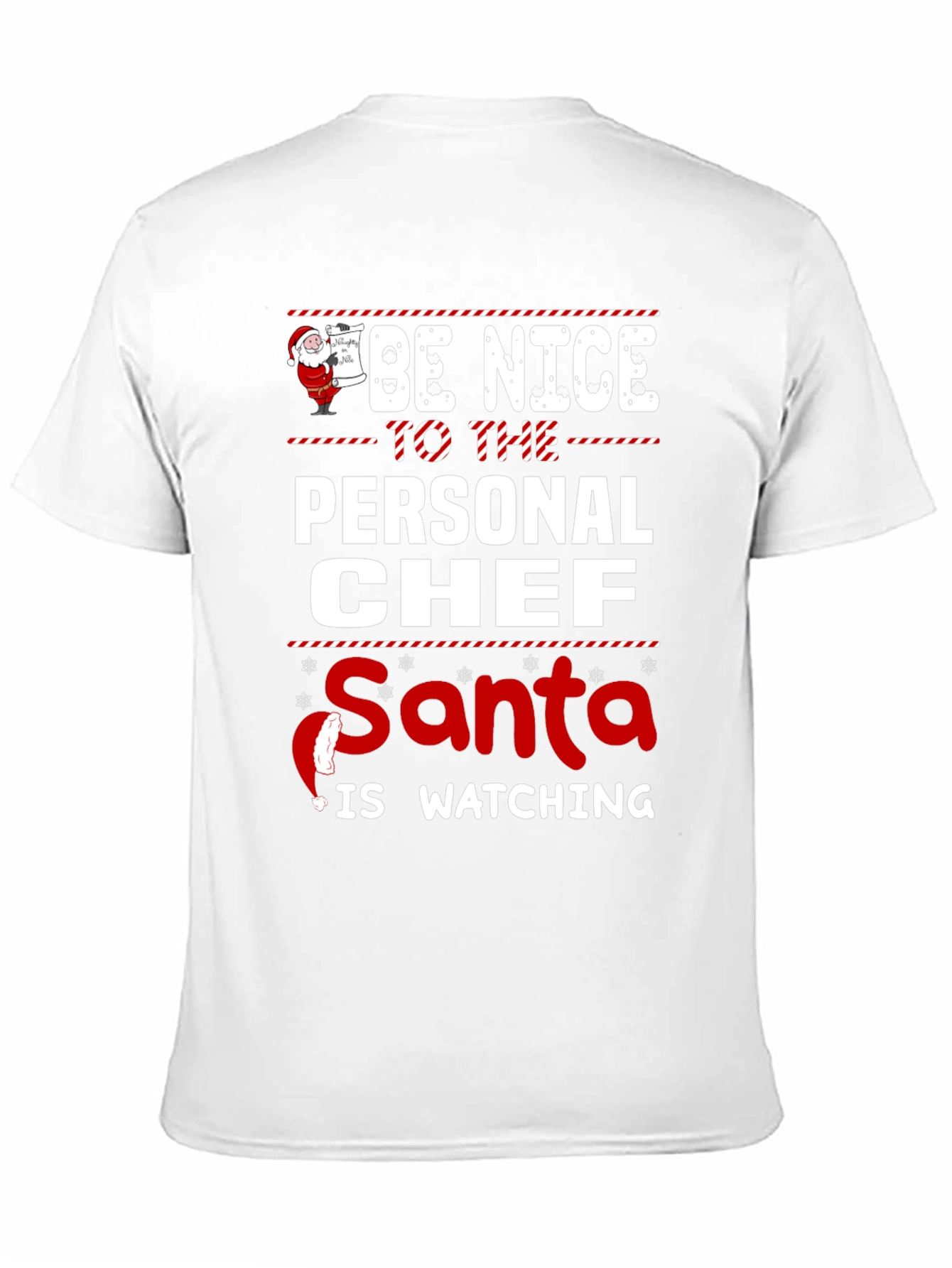 Funny Personal Chef Santa Watching Christmas T-Shirt