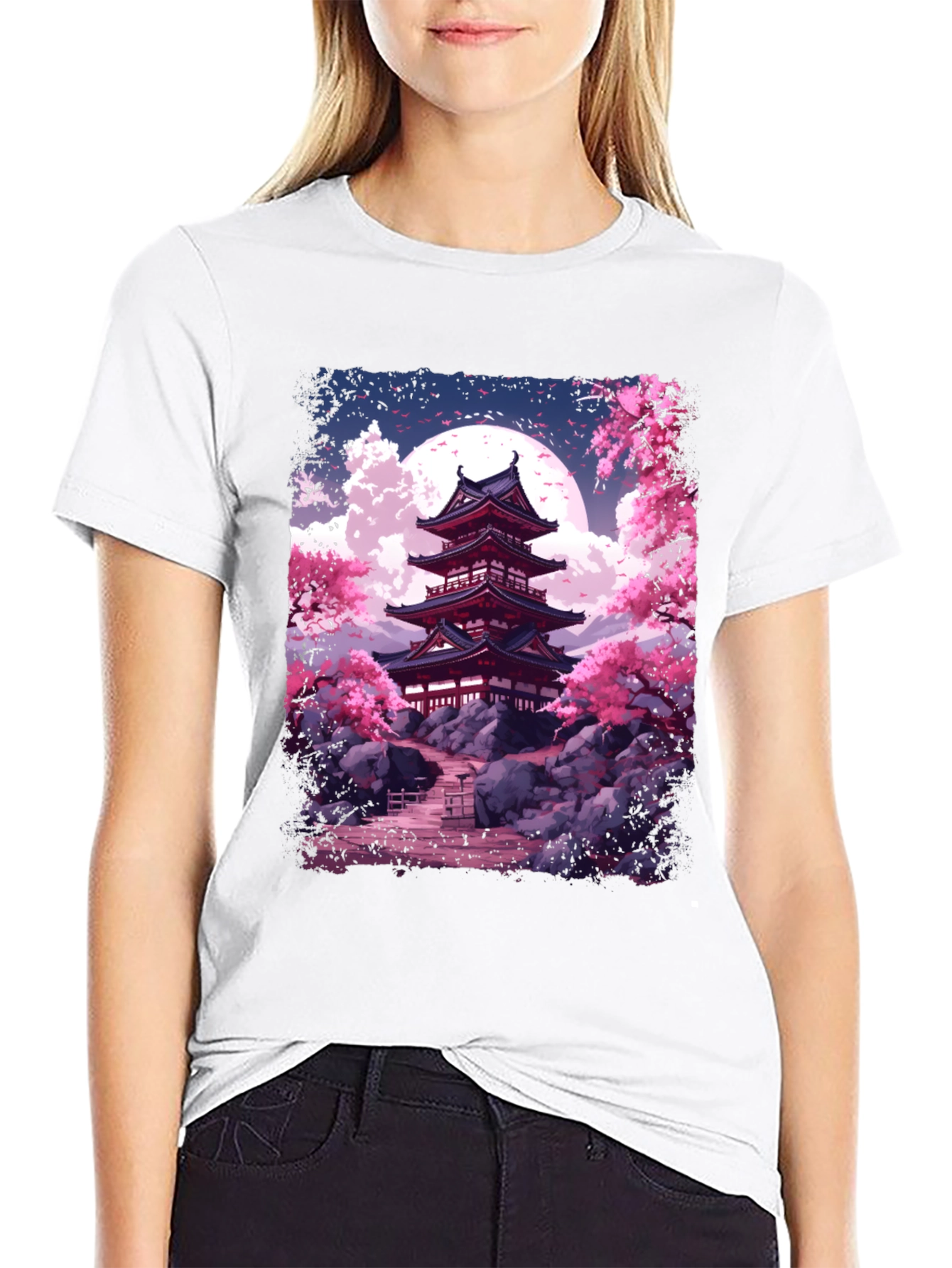 Pagoda Cherry Blossom Graphic Tee