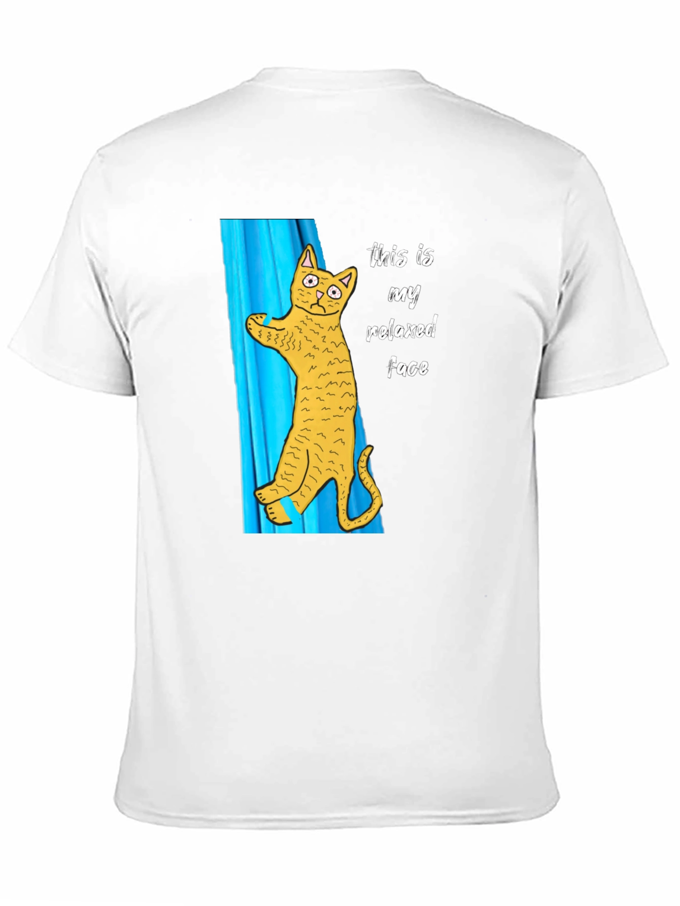 Relaxed Cat Face Graphic T-Shirt