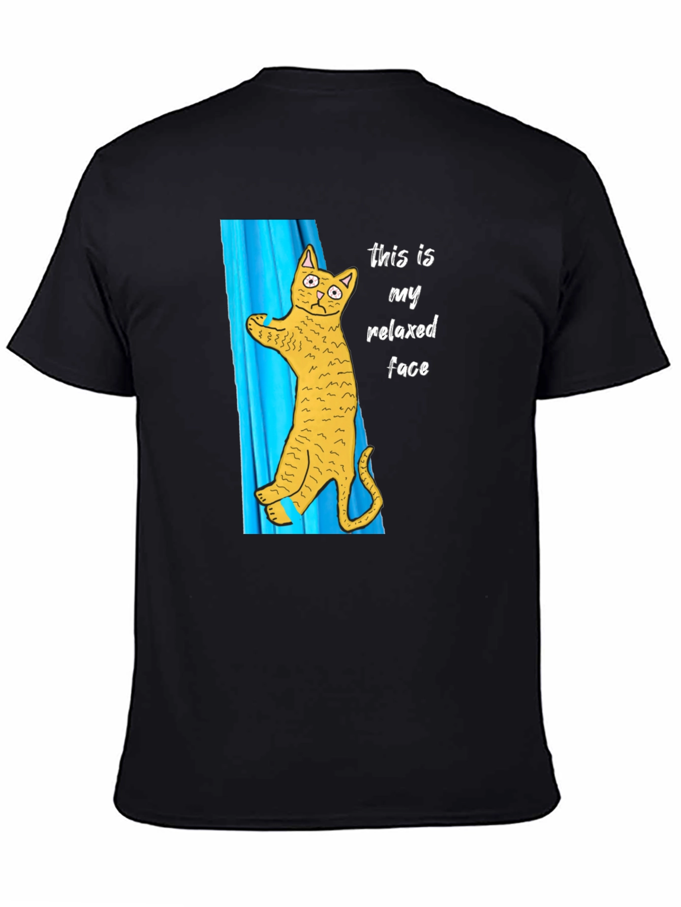 Relaxed Cat Face Graphic T-Shirt