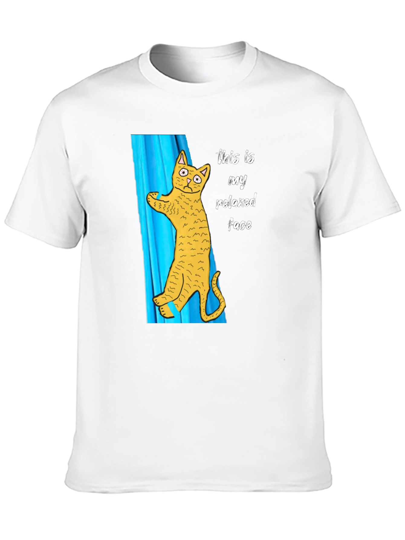 Relaxed Cat Face Graphic T-Shirt