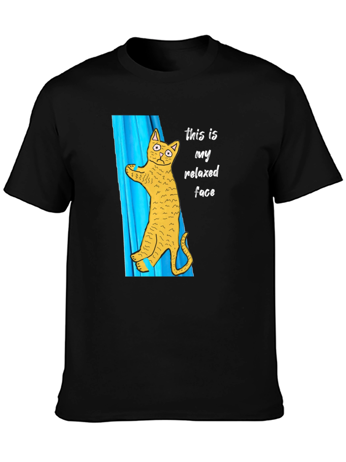 Relaxed Cat Face Graphic T-Shirt