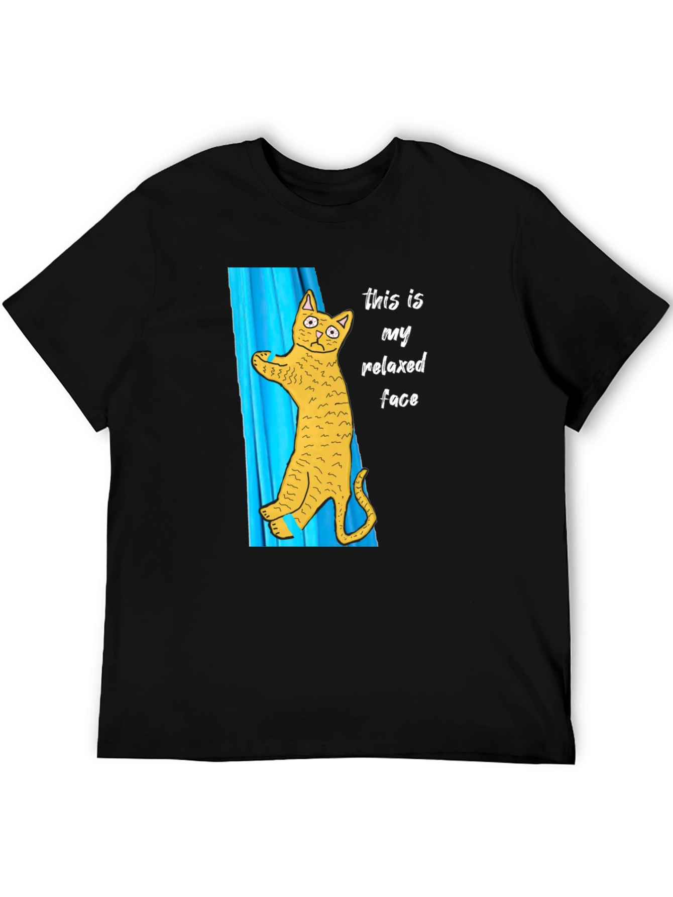 Relaxed Cat Face Graphic T-Shirt