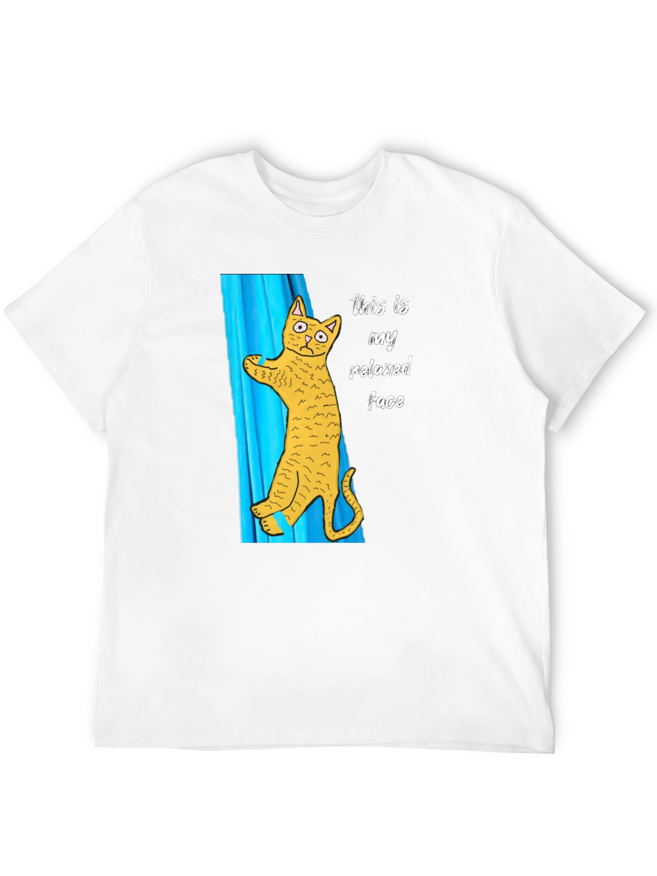 Relaxed Cat Face Graphic T-Shirt