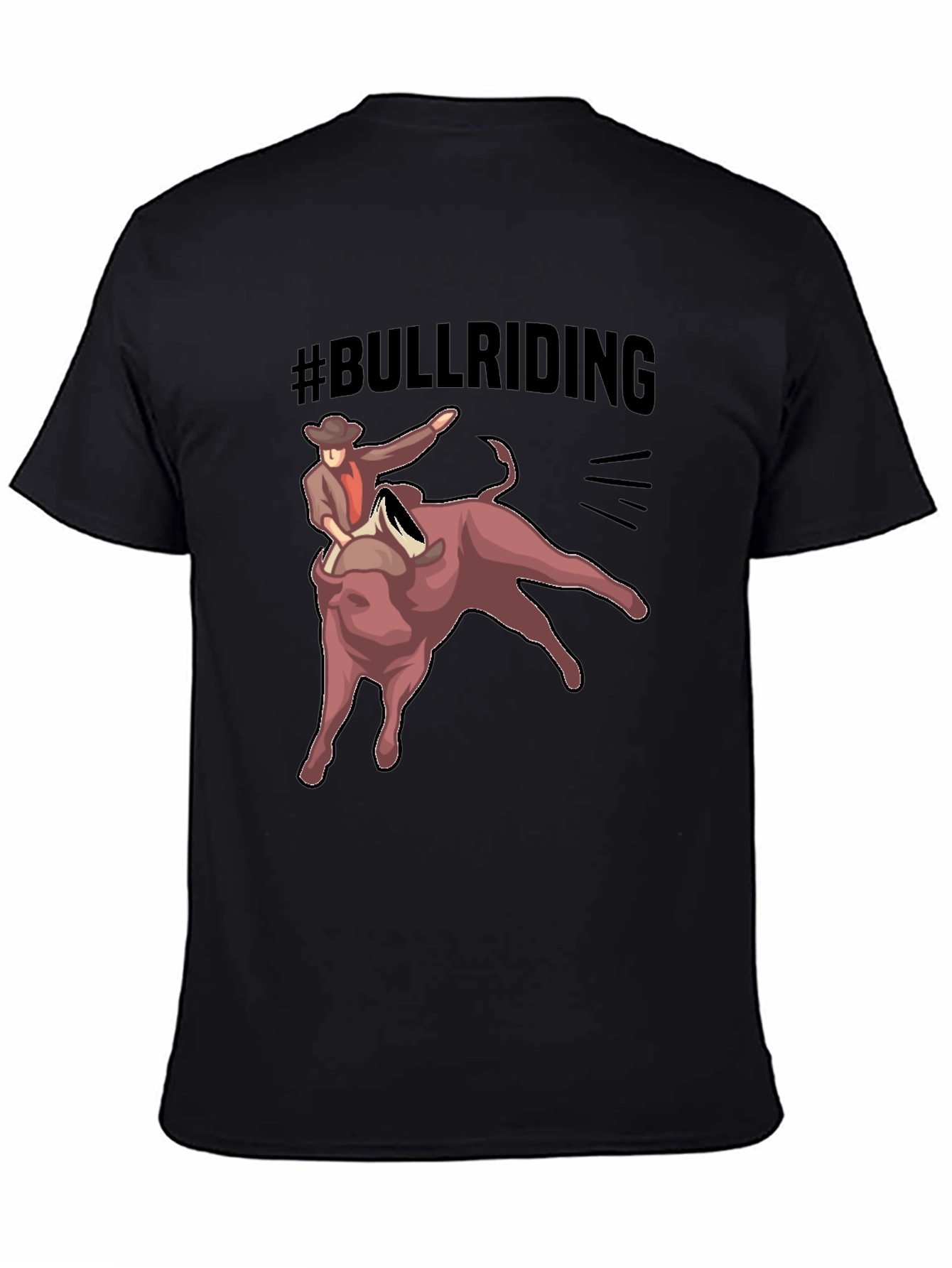 Bull Riding T-Shirt - Black Graphic Tee